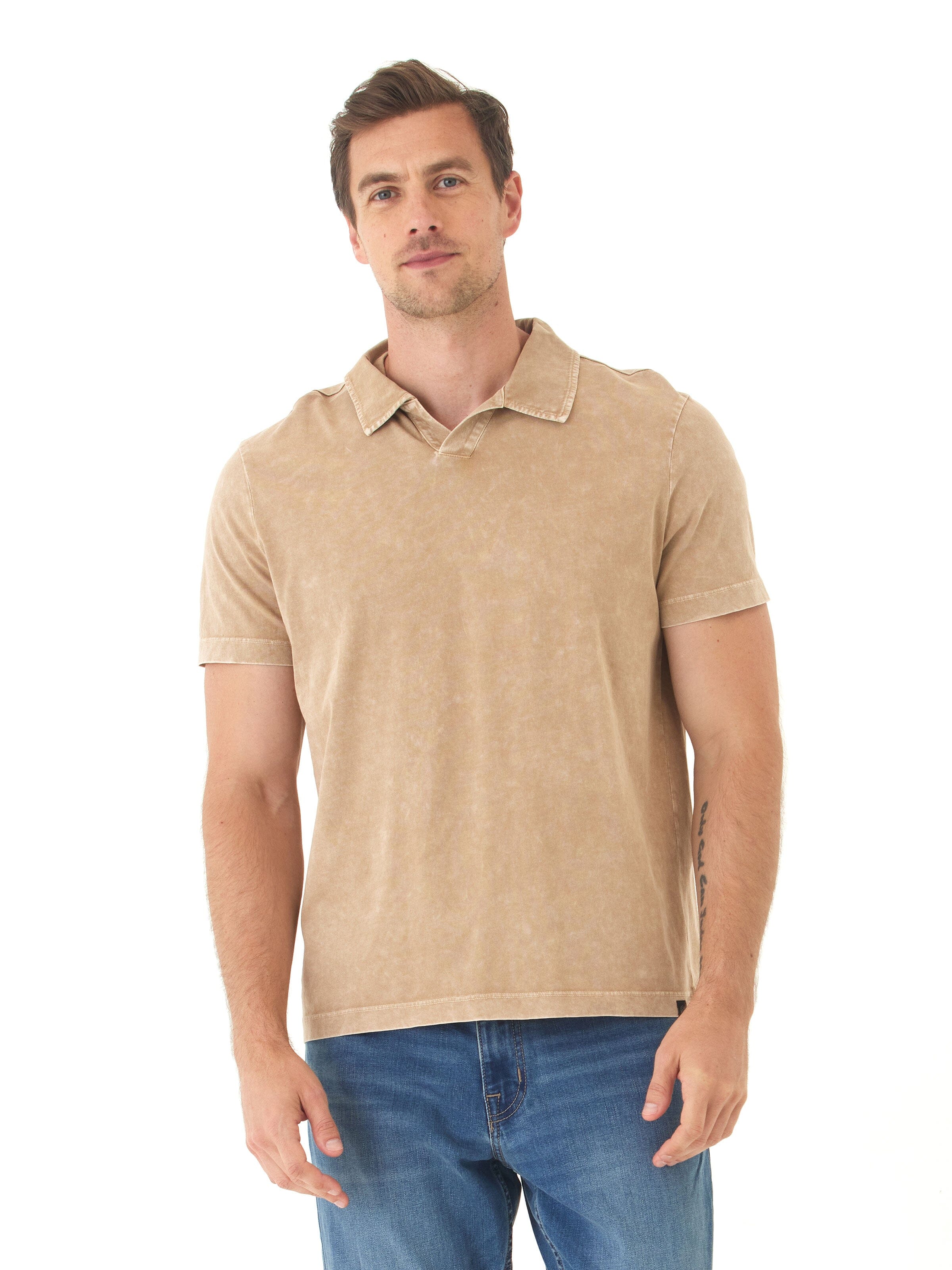 Jared Mineral Wash Eco Cotton Jersey Short Sleeve Polo