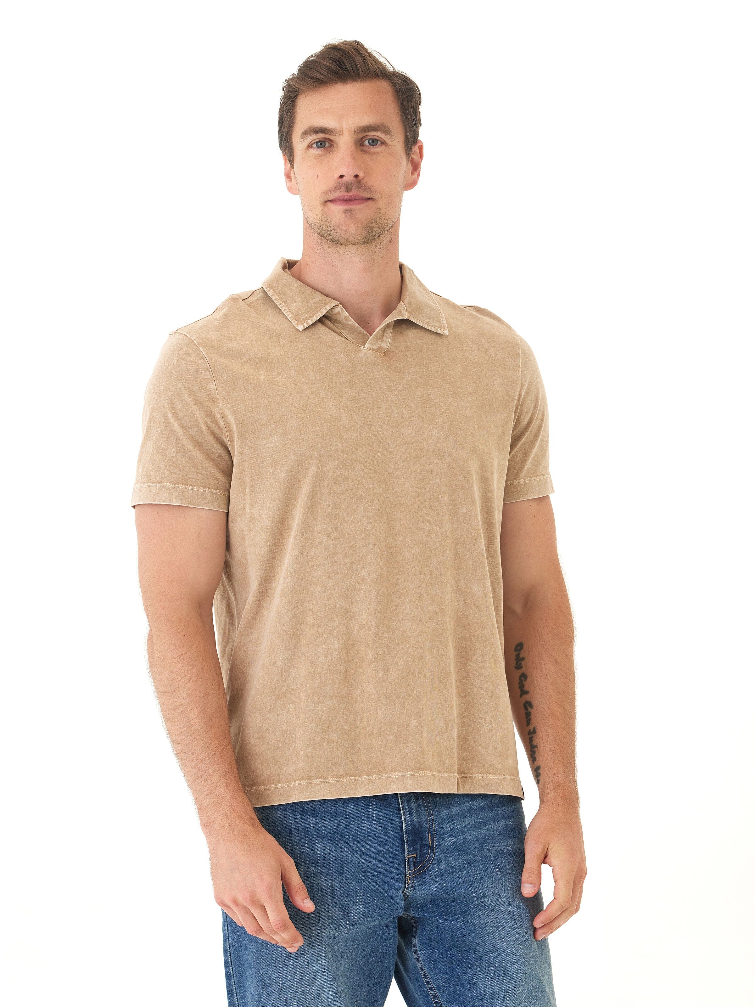 Jared Mineral Wash Eco Cotton Jersey Short Sleeve Polo