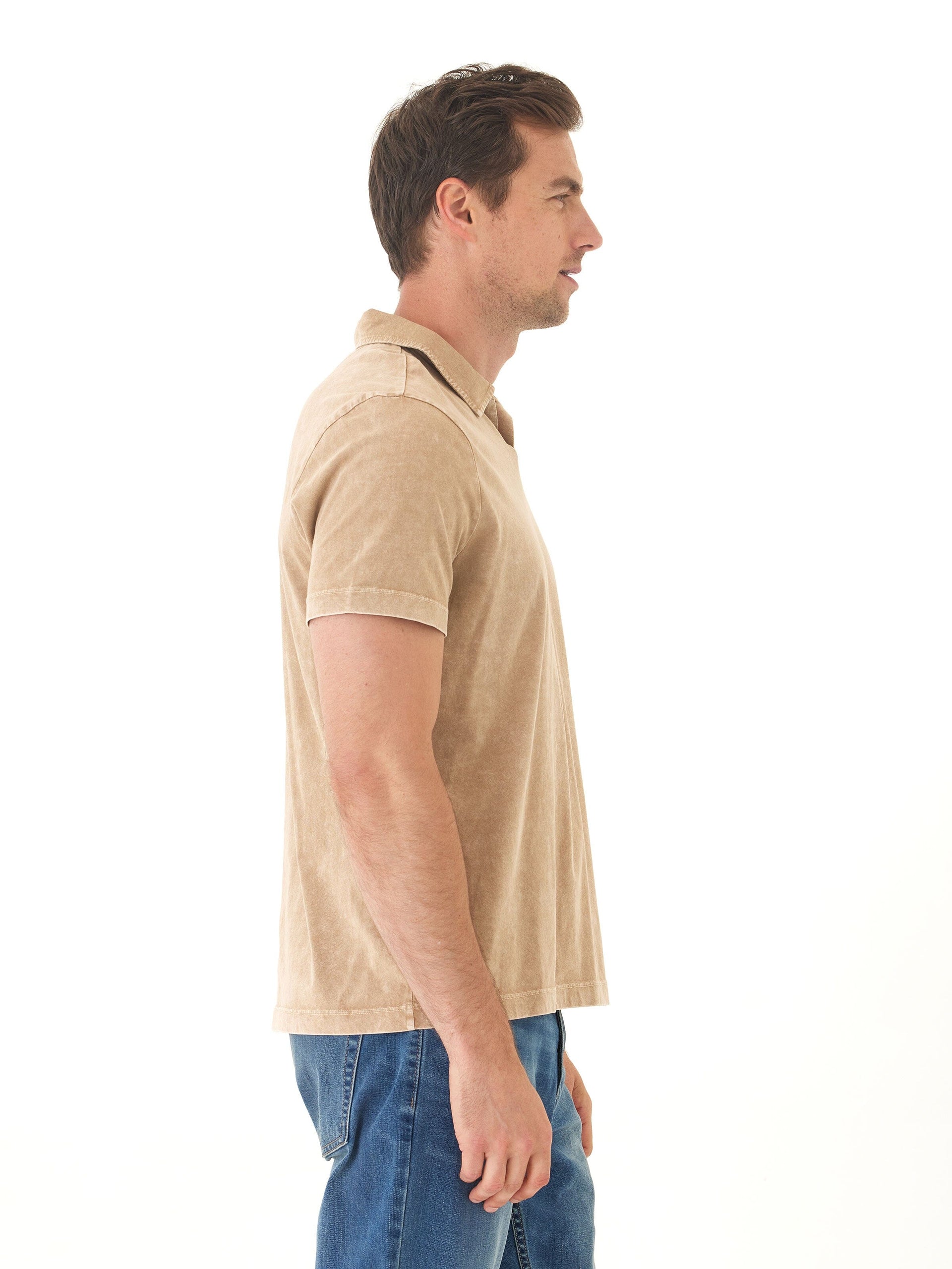 Jared Mineral Wash Eco Cotton Jersey Short Sleeve Polo