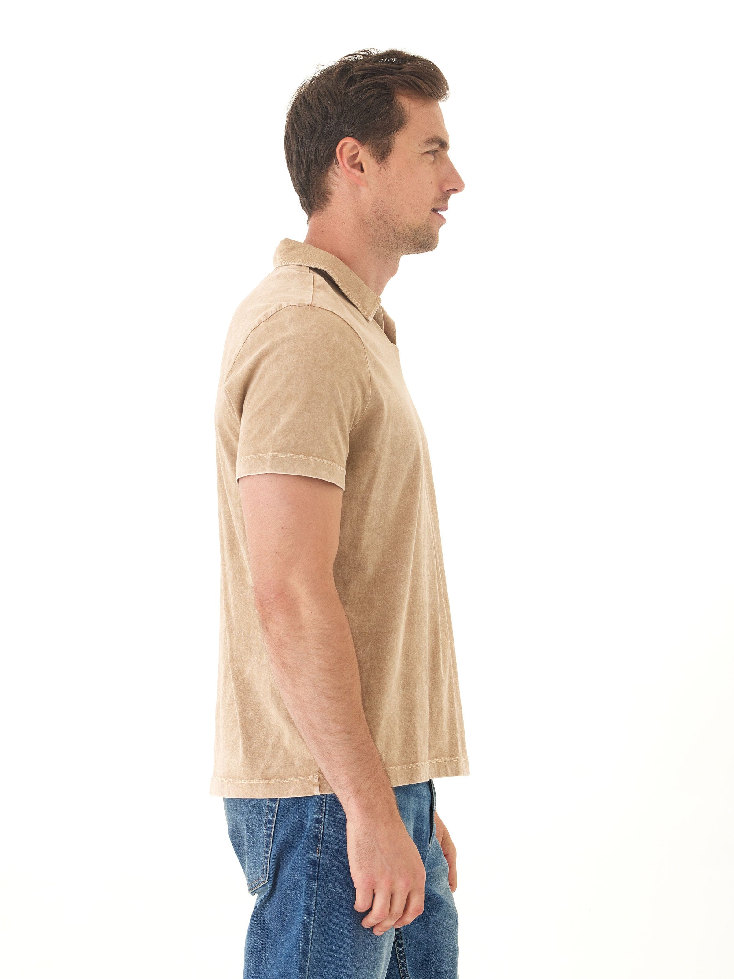 Jared Mineral Wash Eco Cotton Jersey Short Sleeve Polo