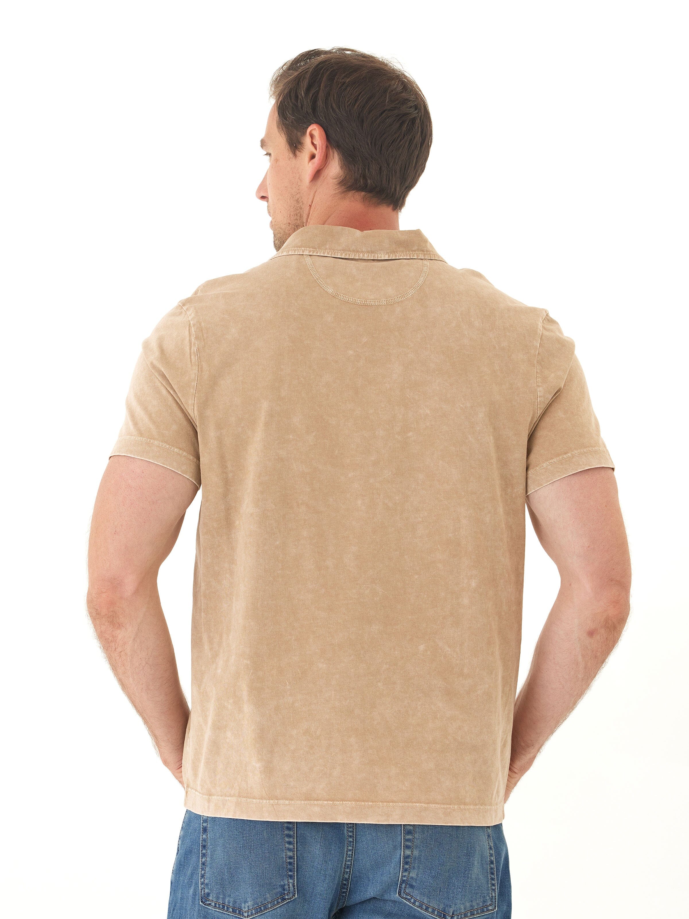 Jared Mineral Wash Eco Cotton Jersey Short Sleeve Polo