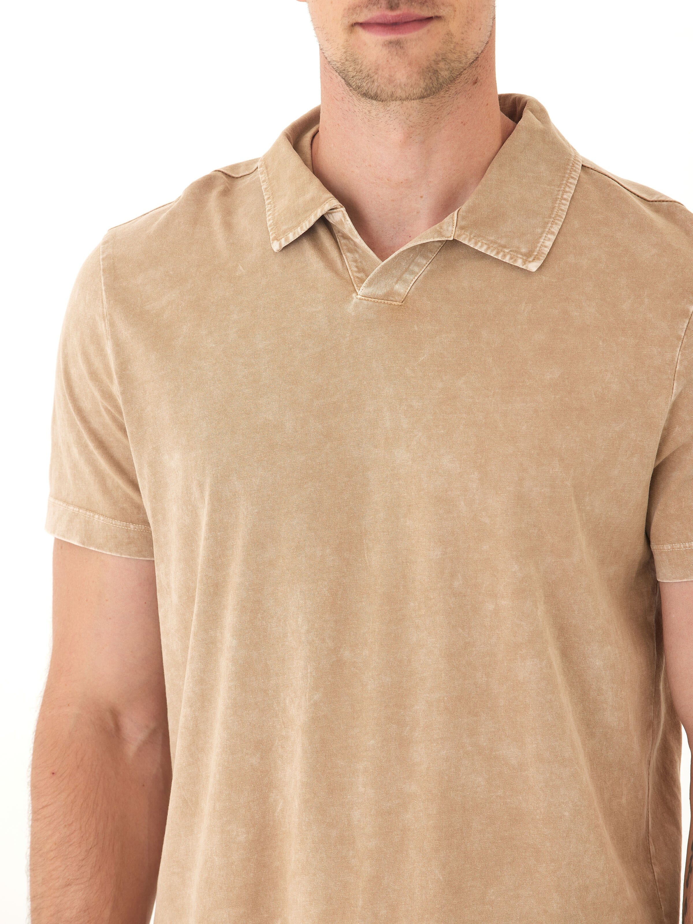 Jared Mineral Wash Eco Cotton Jersey Short Sleeve Polo