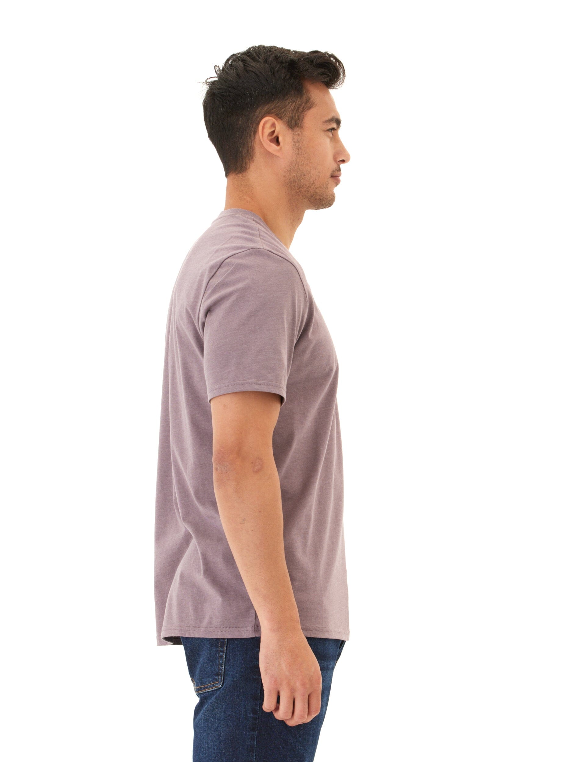 Men's Soft Wash Dusty-Purple Embroidered Cotton Jersey Tee
