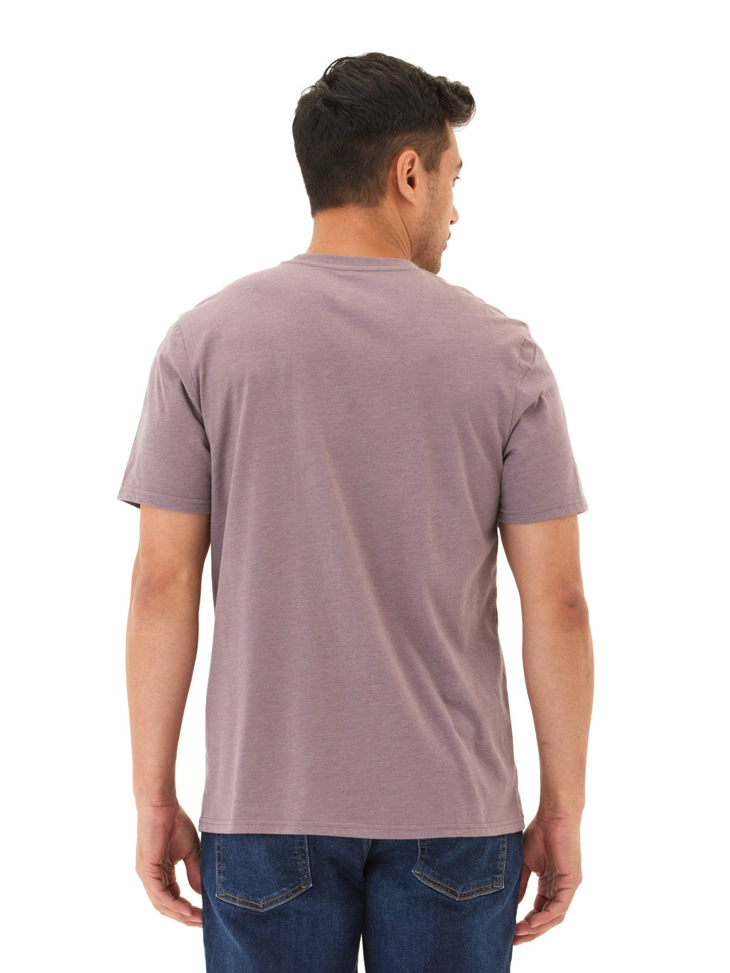 Men's Soft Wash Dusty-Purple Embroidered Cotton Jersey Tee
