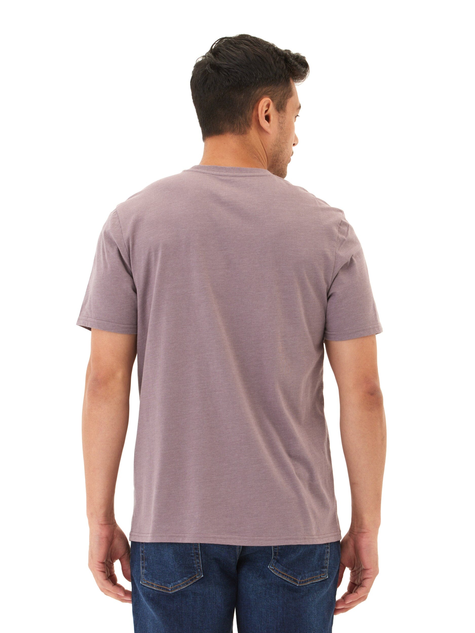 Men's Soft Wash Dusty-Purple Embroidered Cotton Jersey Tee