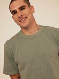 Johnny Relaxed Fit Mineral Wash Jersey Tee featuring a crew neck and structured, heavy fabric.