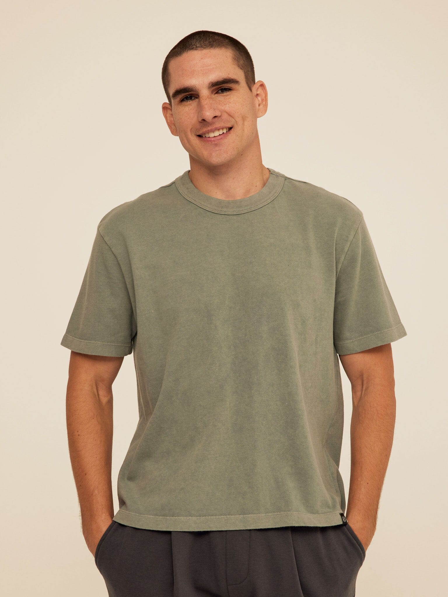 Johnny Relaxed Fit Mineral Wash Heavyweight Jersey Crew Neck Tee