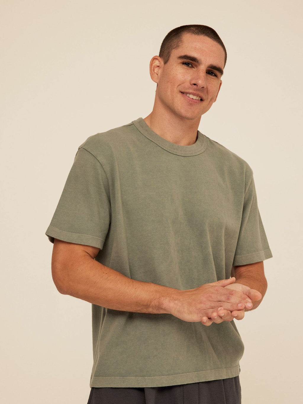 Johnny Relaxed Fit Mineral Wash Heavyweight Jersey Crew Neck Tee
