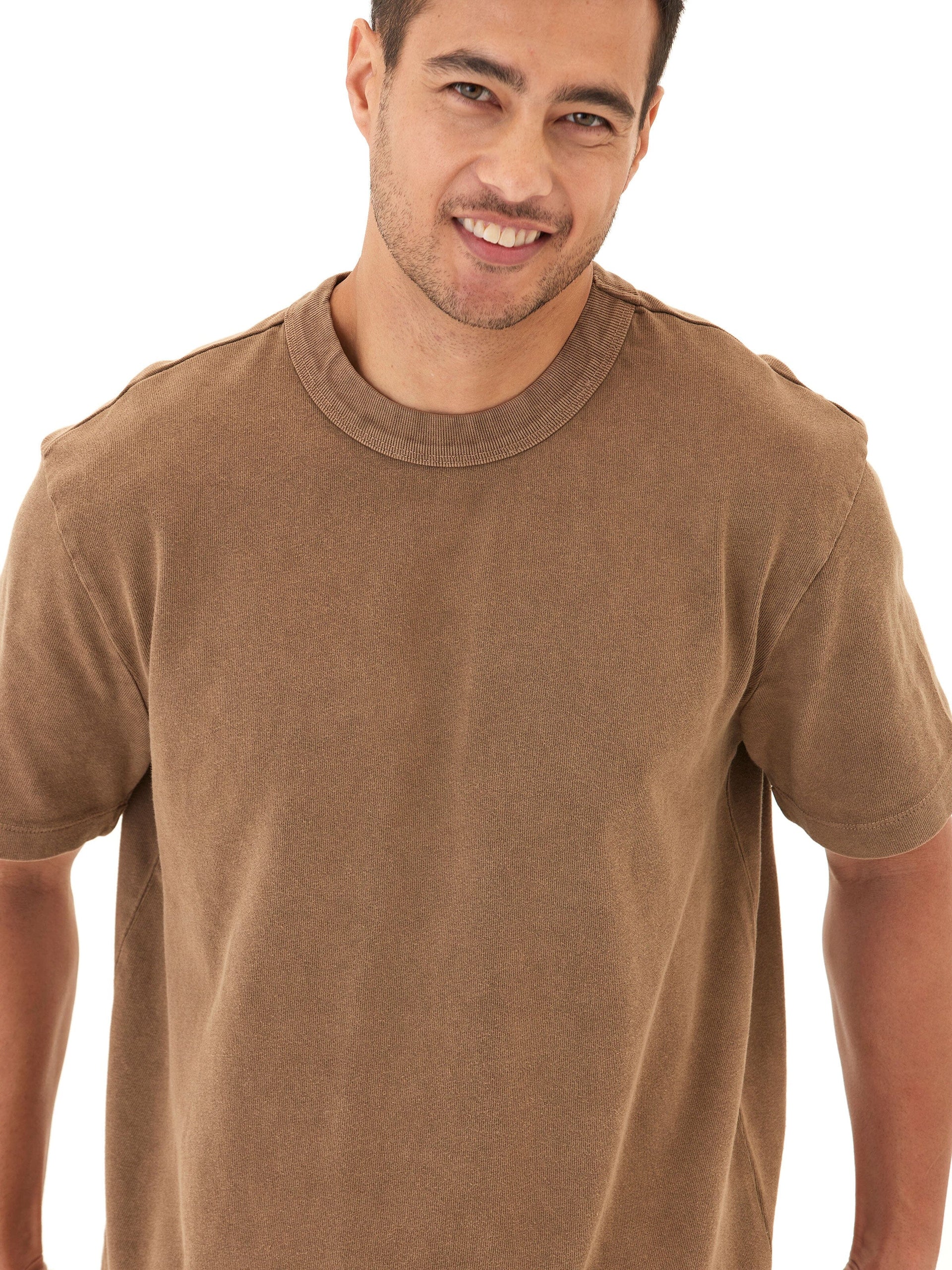 Relaxed Fit Mineral Wash Jersey Crew Neck Tee