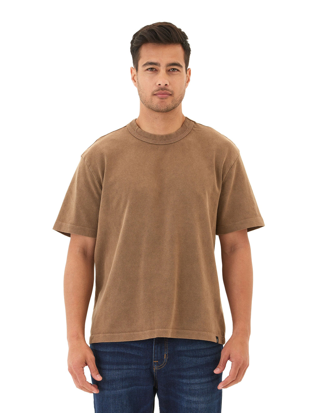Relaxed Fit Mineral Wash Jersey Crew Neck Tee