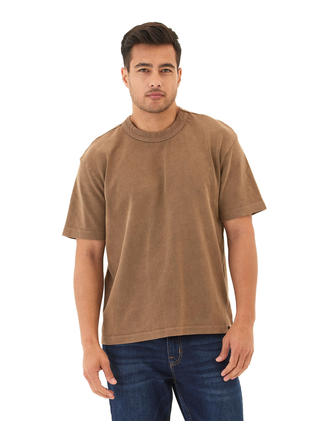 Relaxed Fit Mineral Wash Jersey Crew Neck Tee