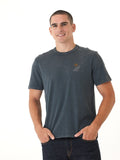 Volcom mineral wash charcoal graphic tee with mountain artwork