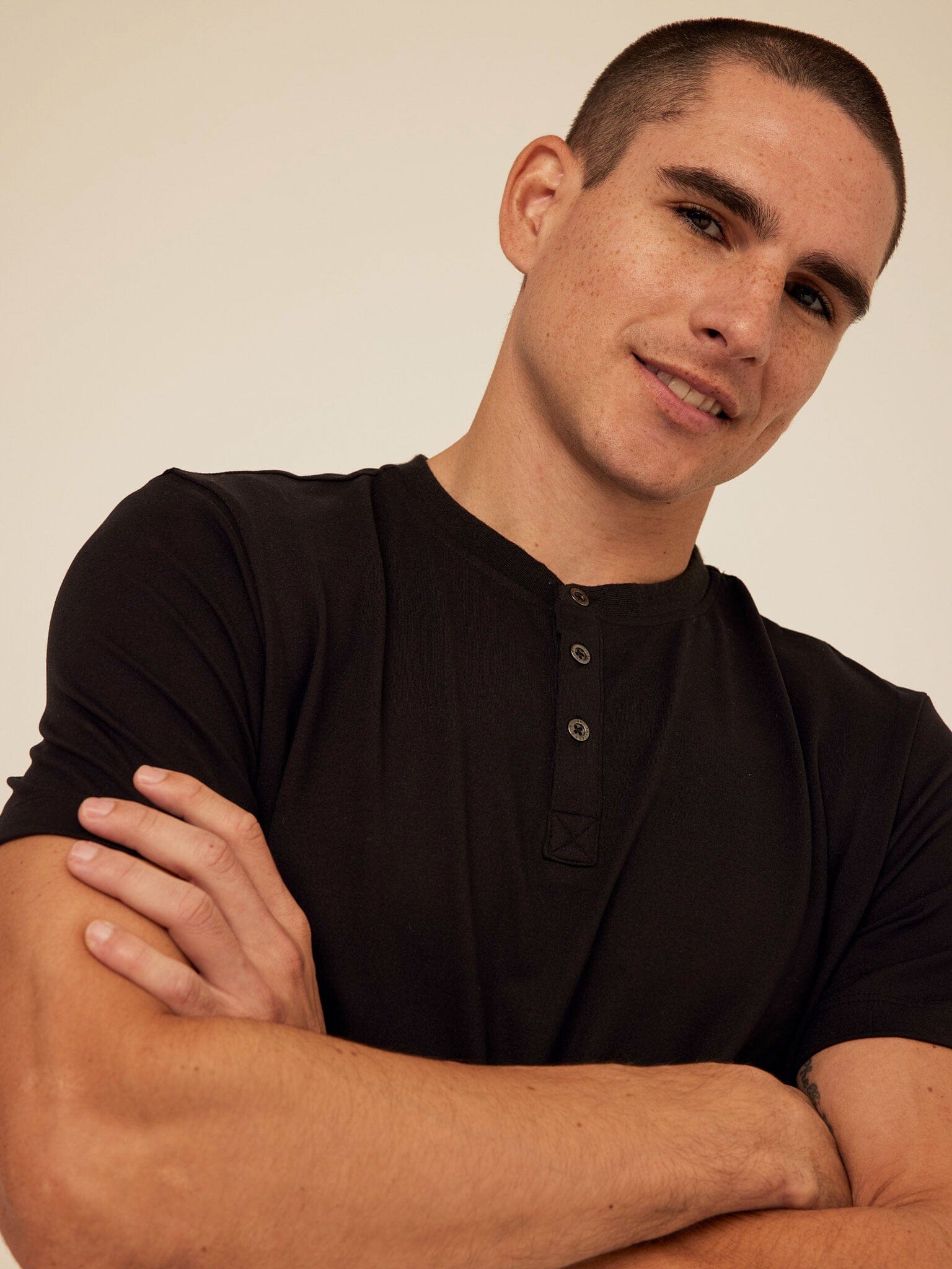 Shayne Luxe Jersey Henley Short Sleeve Shirt for Everyday Comfort