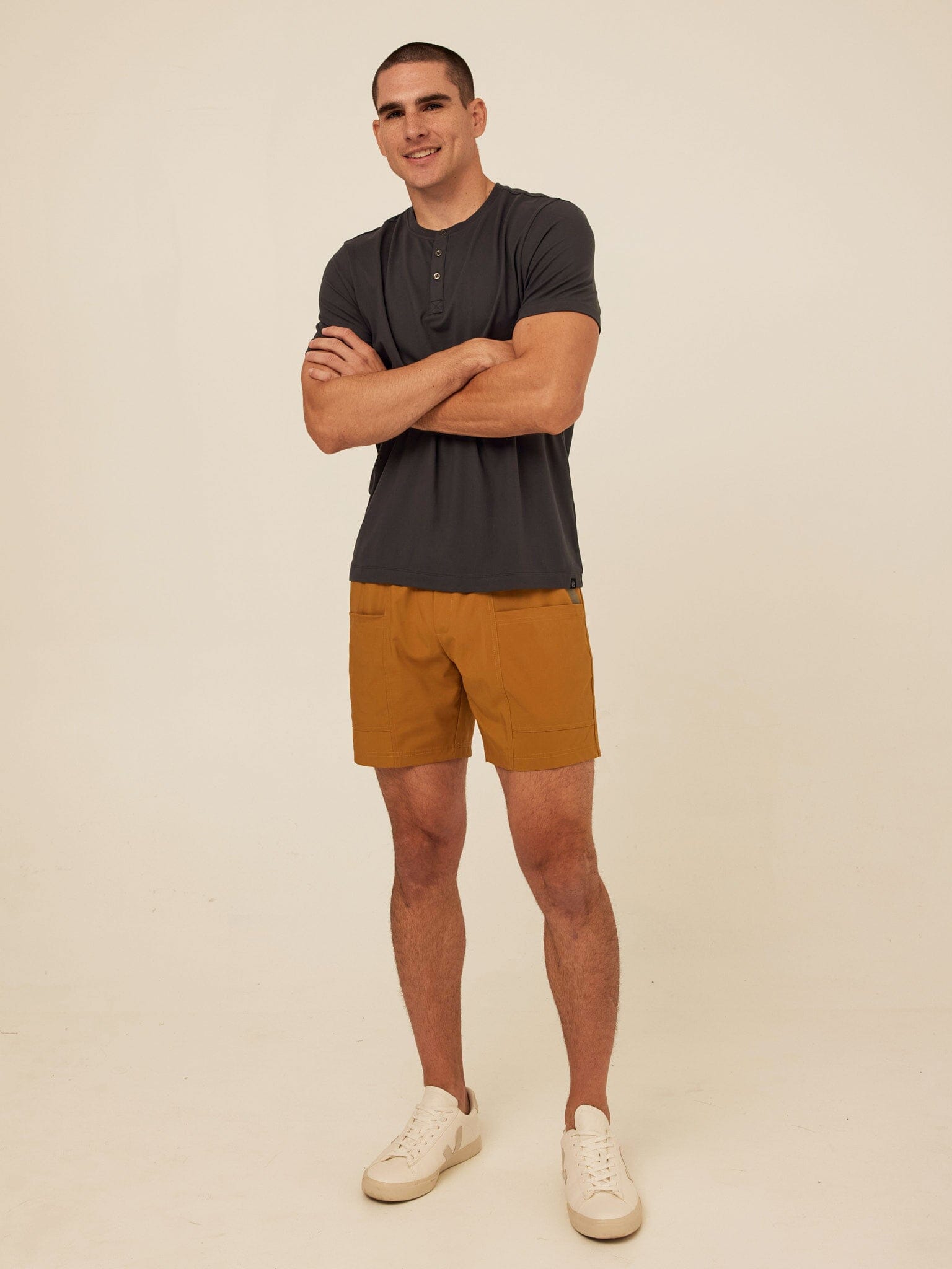 Luxe Jersey Short Sleeve Henley Shirt for Men and Women