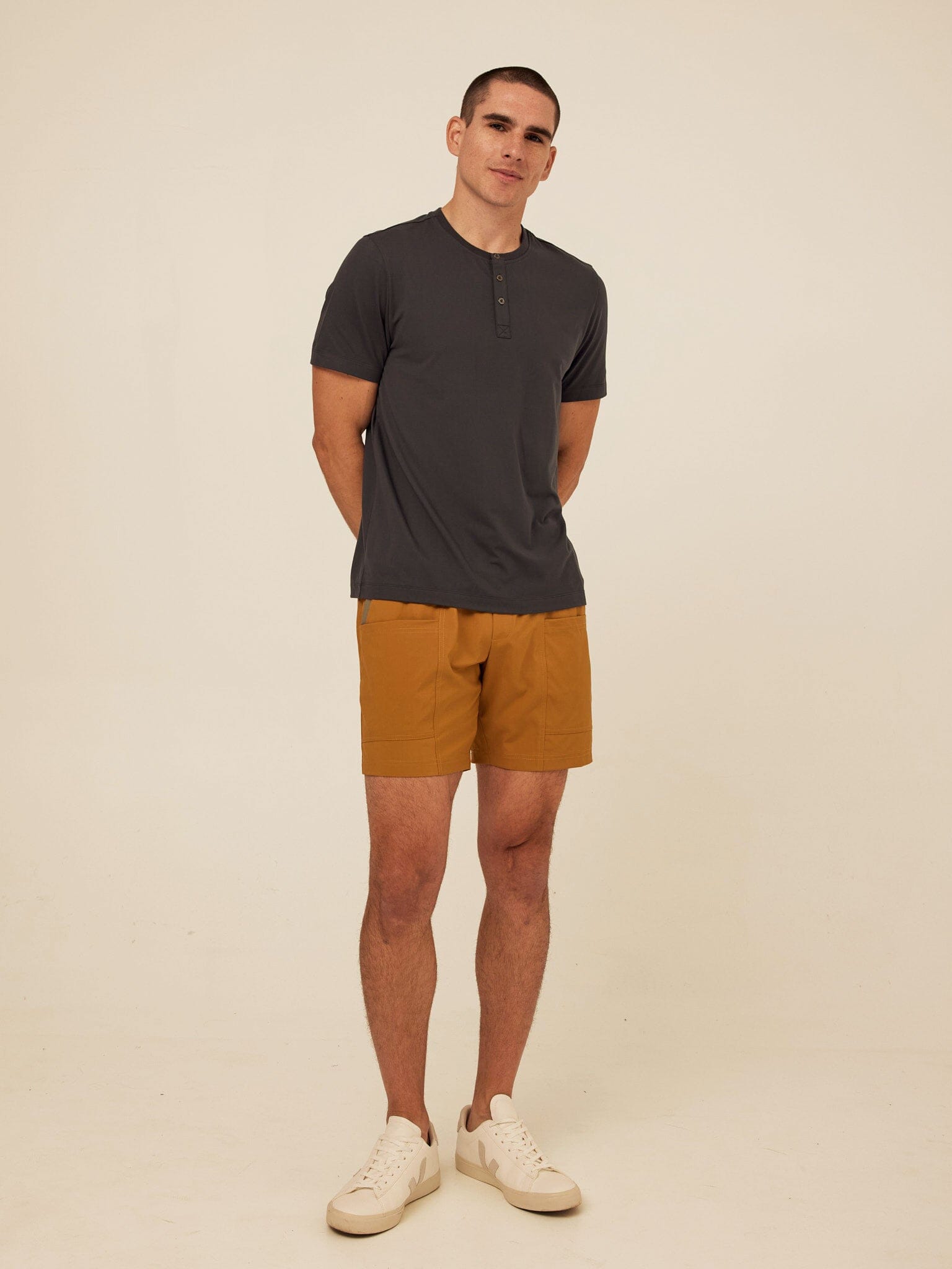 Luxe Jersey Short Sleeve Henley Shirt for Men and Women