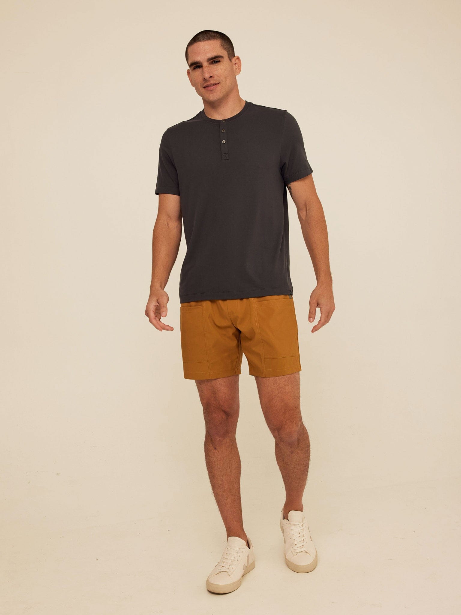 Luxe Jersey Short Sleeve Henley Shirt for Men and Women