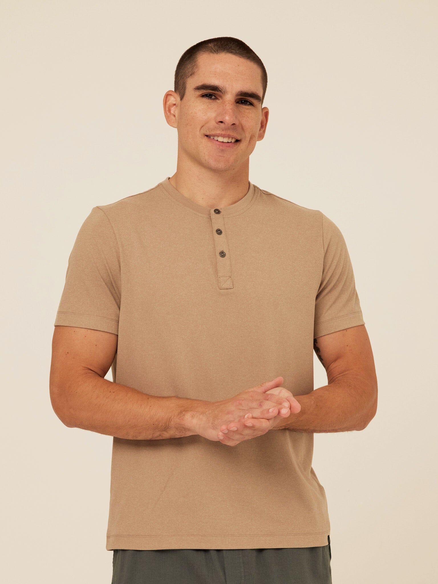 Luxe Jersey Short Sleeve Henley Shirt for Men and Women