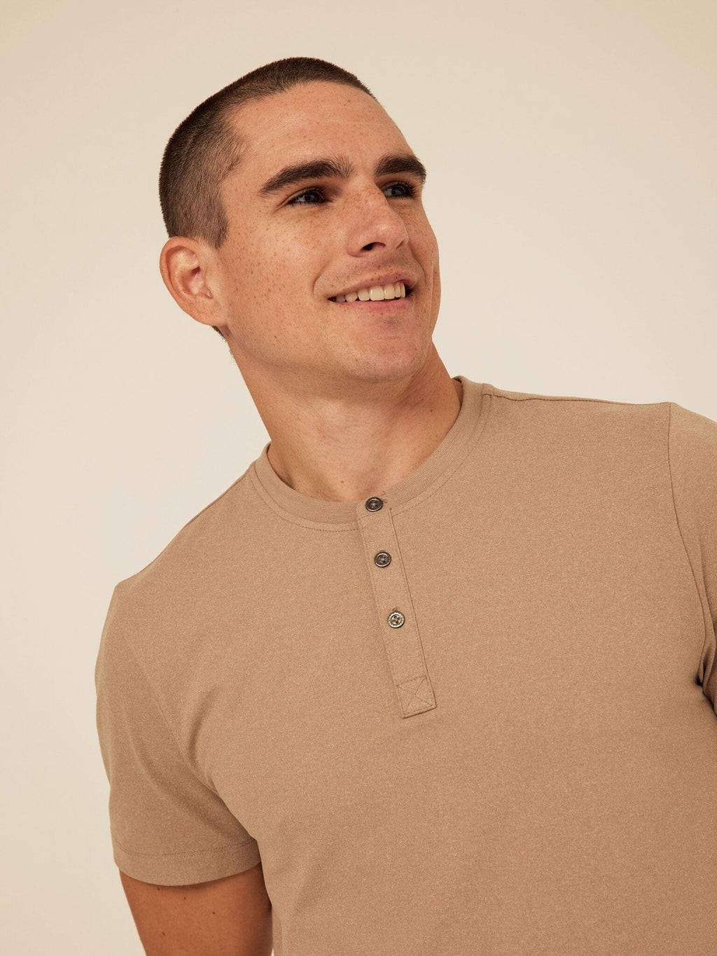 Luxe Jersey Short Sleeve Henley Shirt for Men and Women