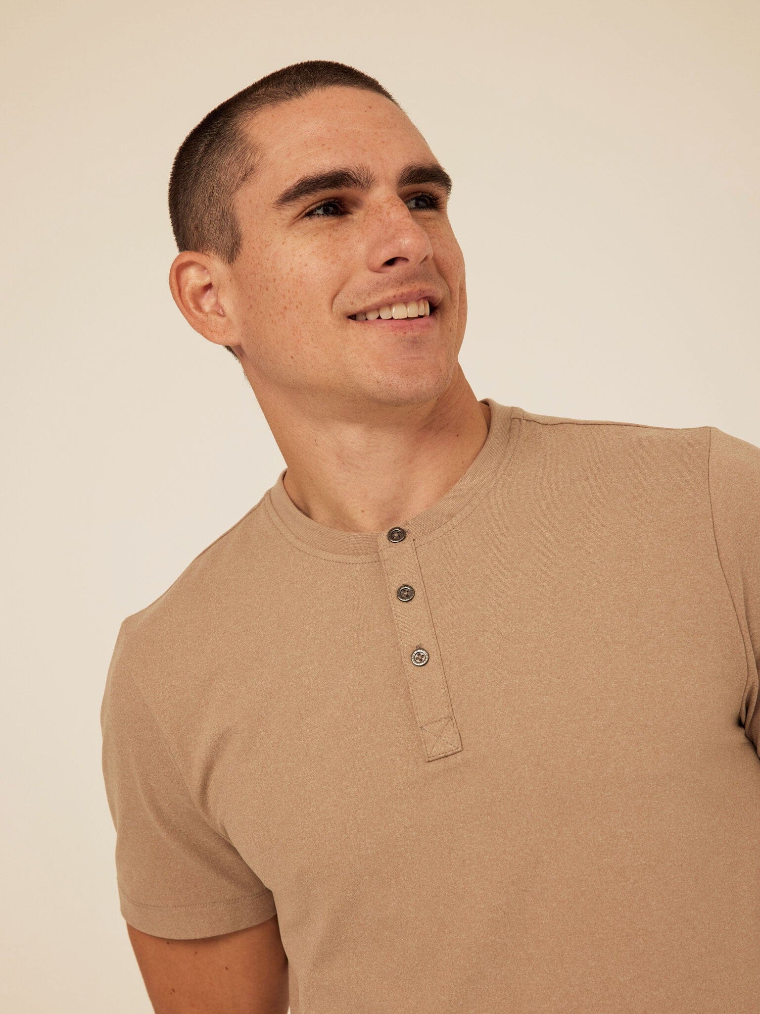 Luxe Jersey Short Sleeve Henley Shirt for Men and Women