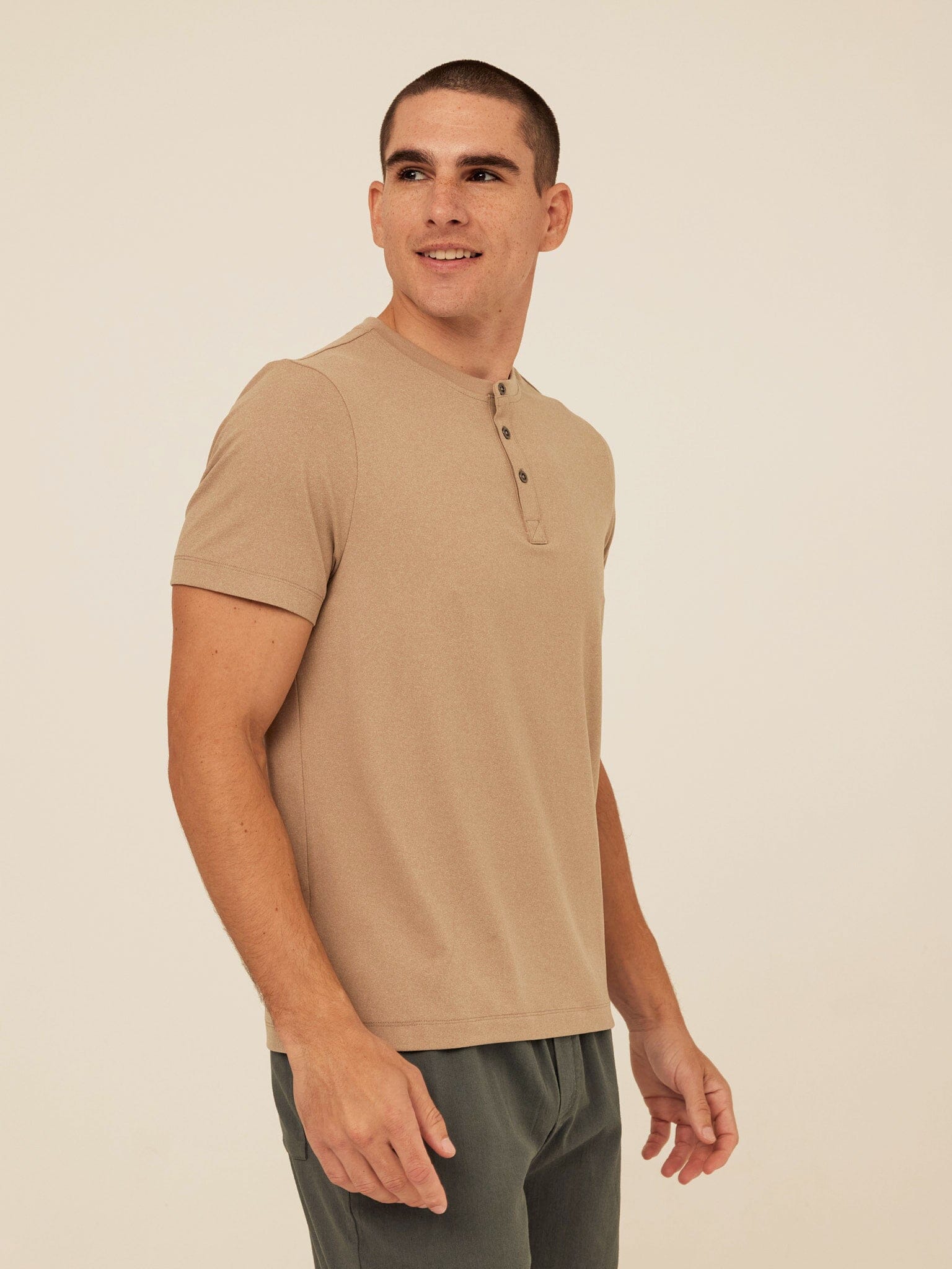 Luxe Jersey Short Sleeve Henley Shirt for Men and Women