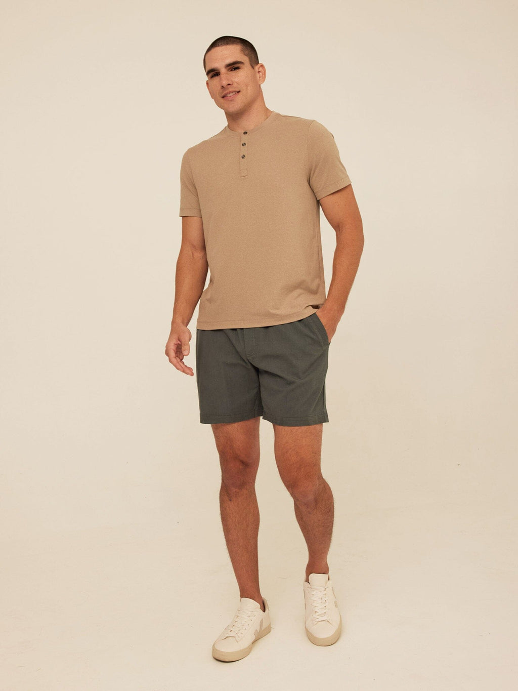 Luxe Jersey Short Sleeve Henley Shirt for Men and Women