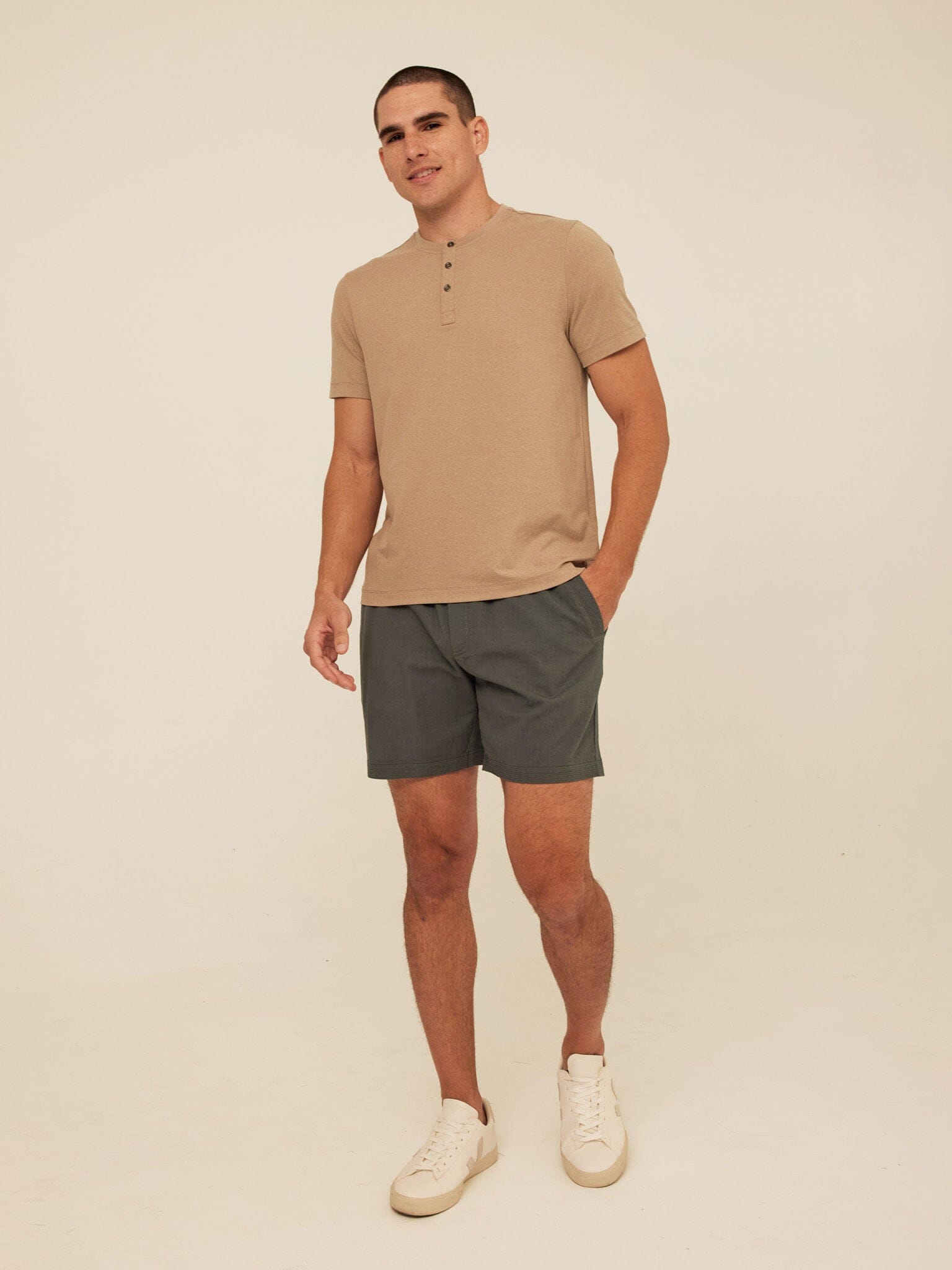 Luxe Jersey Short Sleeve Henley Shirt for Men and Women