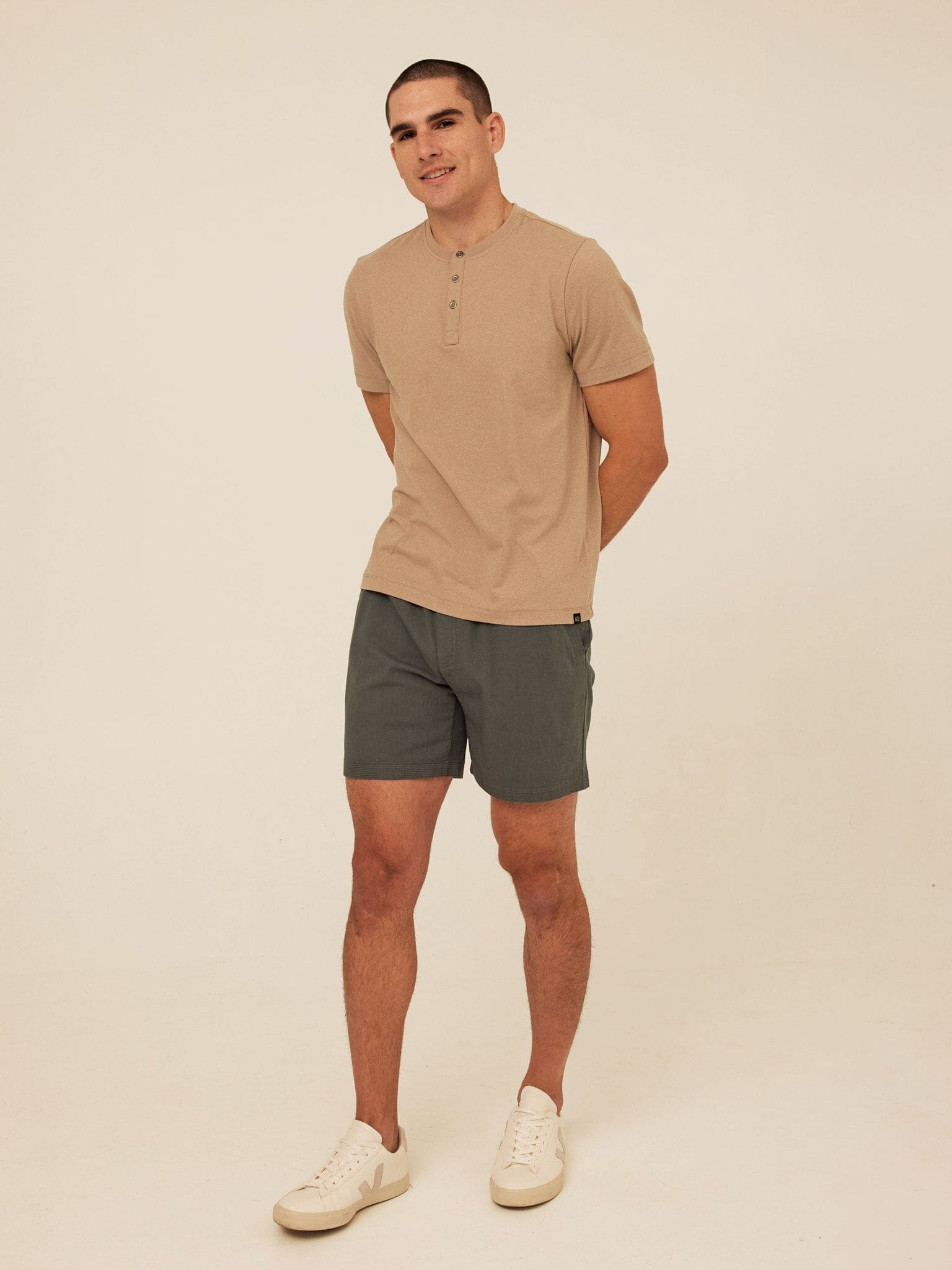 Luxe Jersey Short Sleeve Henley Shirt for Men and Women