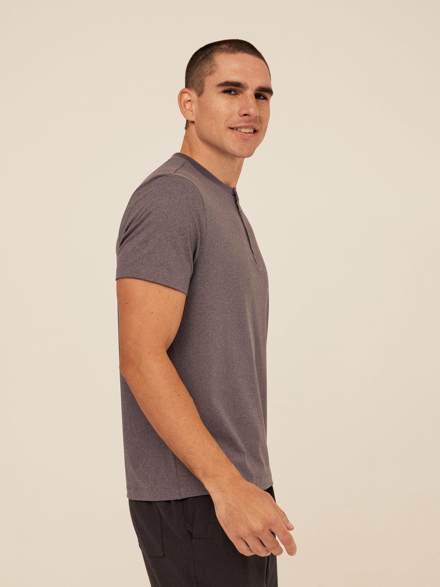 Luxe Jersey Short Sleeve Henley Shirt for Men and Women