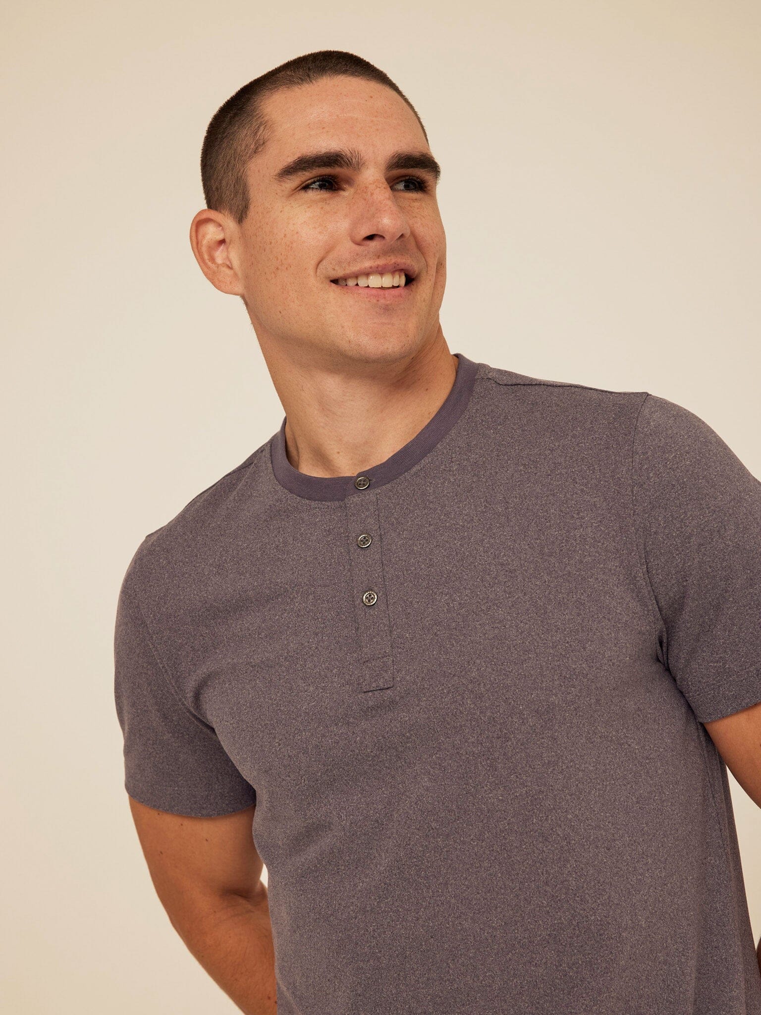 Luxe Jersey Short Sleeve Henley Shirt for Men and Women