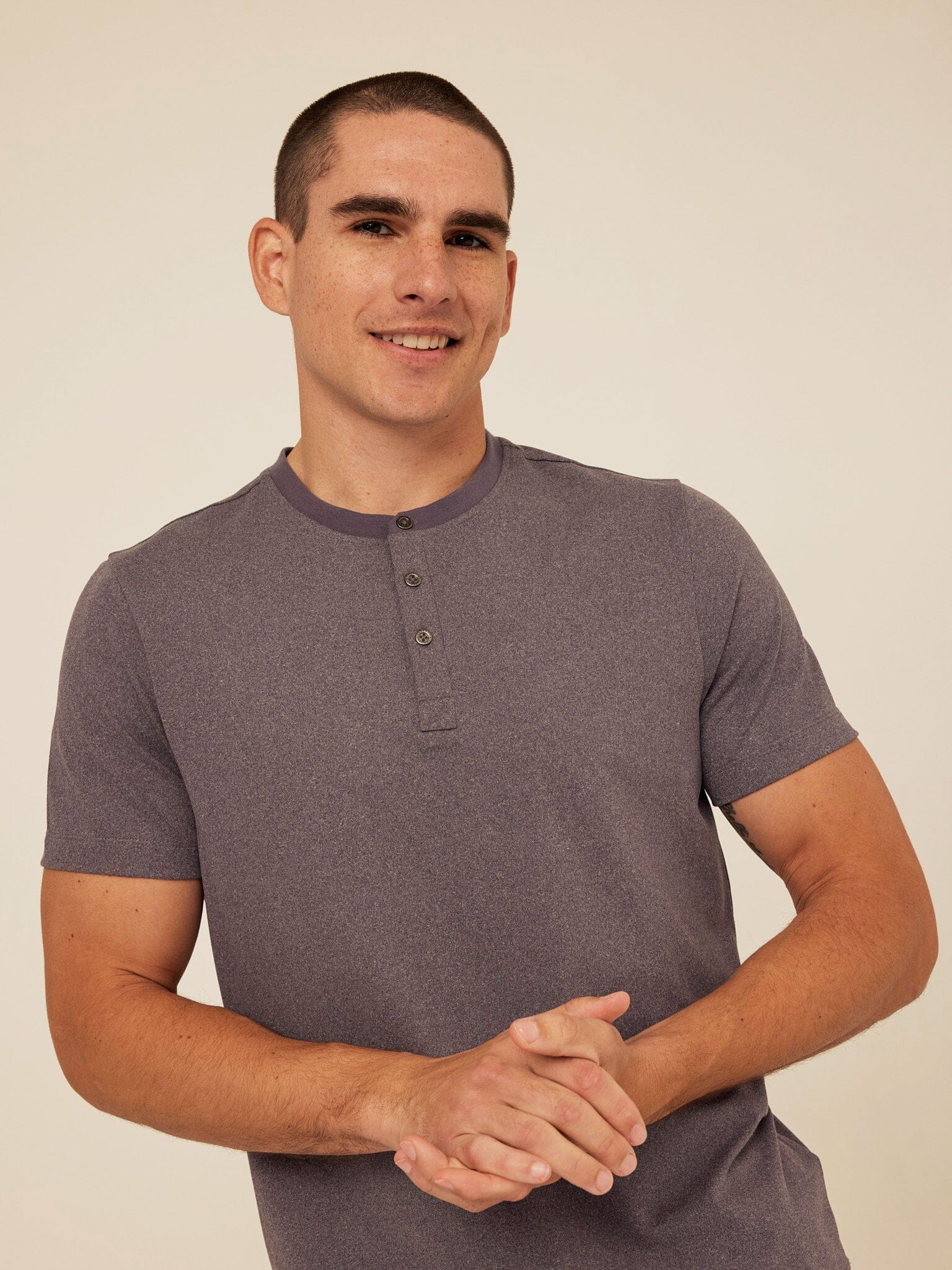 Luxe Jersey Short Sleeve Henley Shirt for Men and Women
