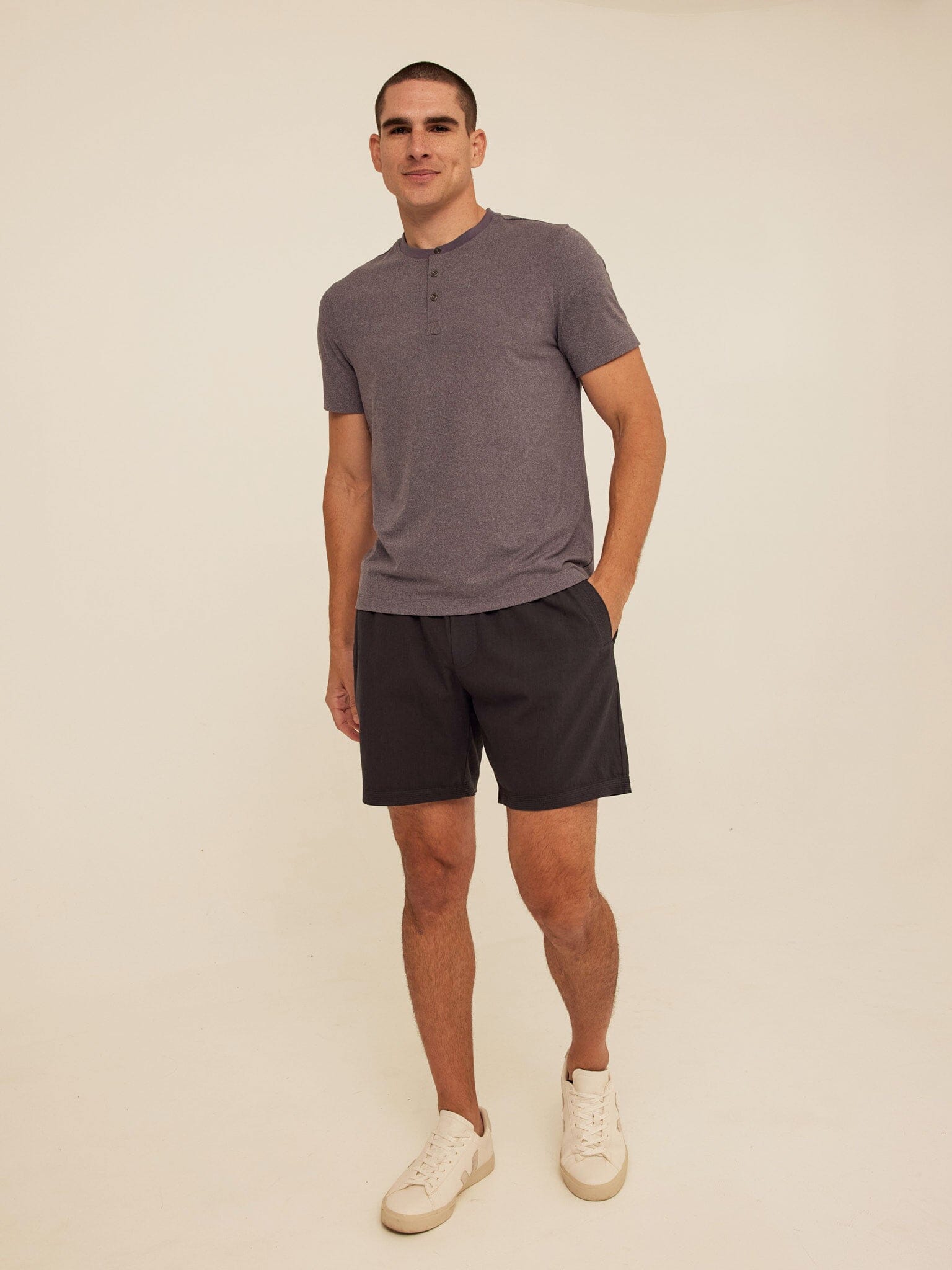Luxe Jersey Short Sleeve Henley Shirt for Men and Women