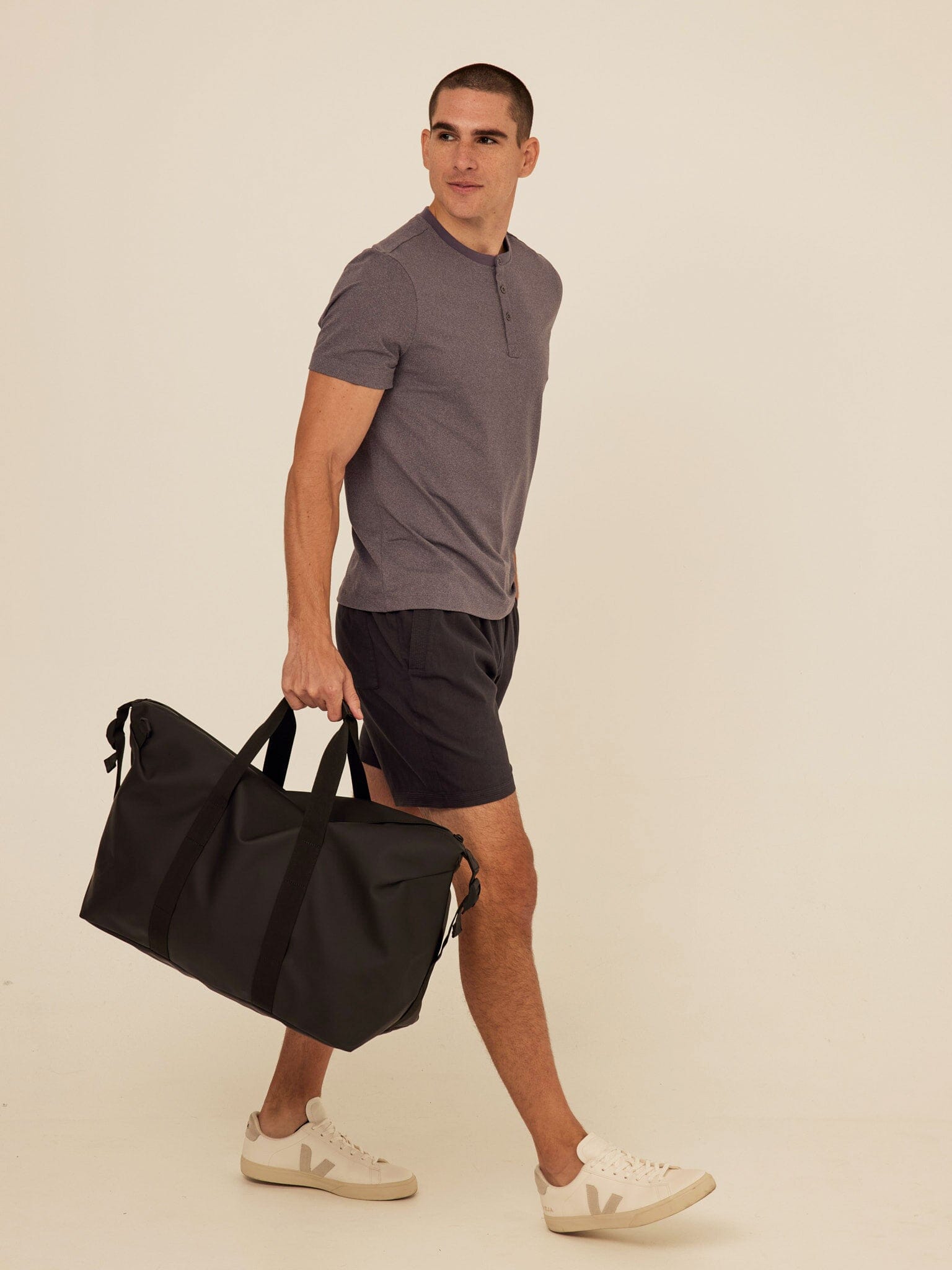 Luxe Jersey Short Sleeve Henley Shirt for Men and Women