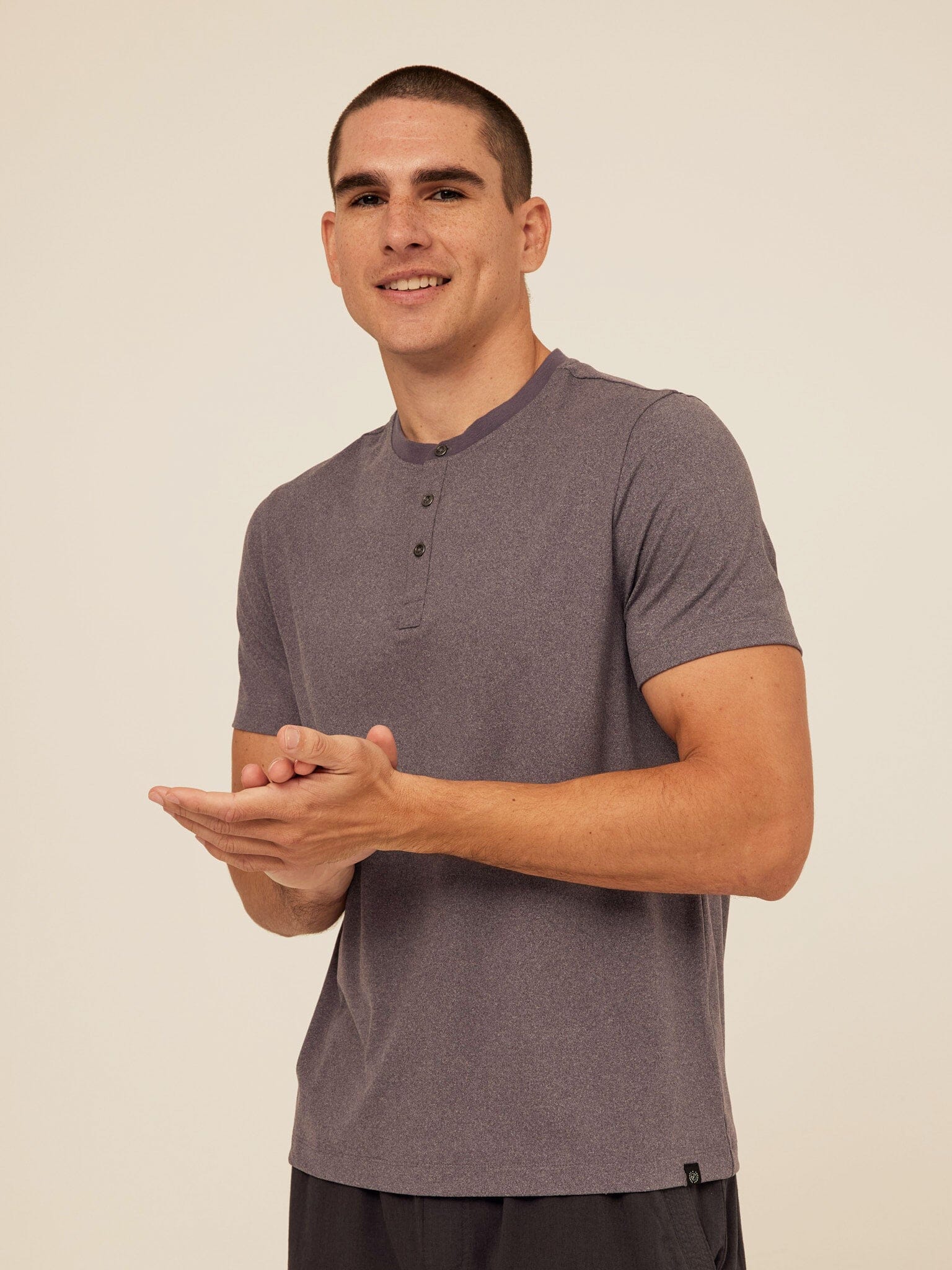 Luxe Jersey Short Sleeve Henley Shirt for Men and Women
