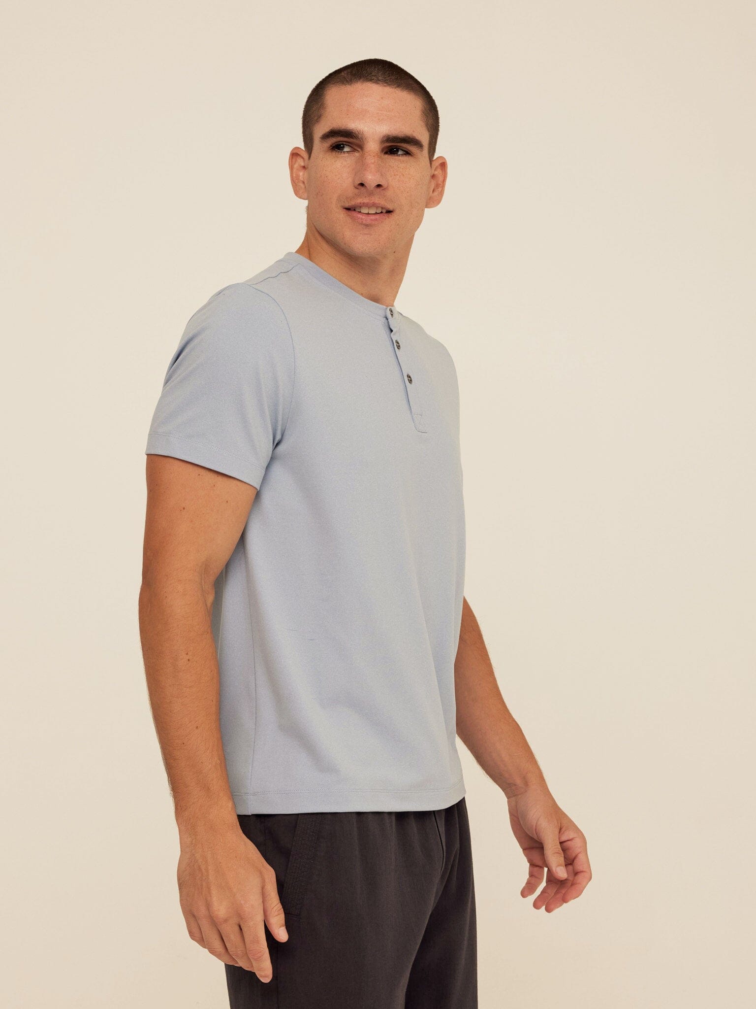 Luxe Jersey Short Sleeve Henley Shirt for Men and Women