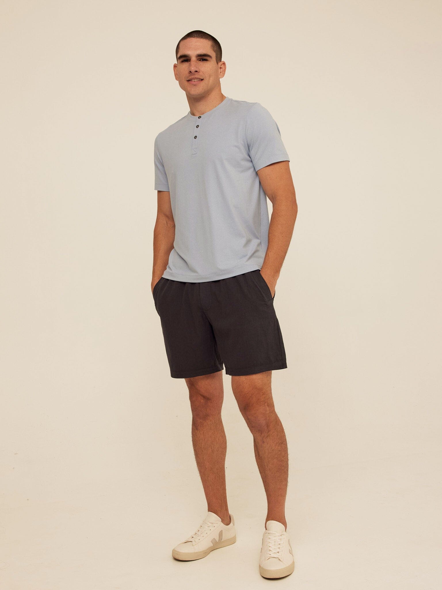 Luxe Jersey Short Sleeve Henley Shirt for Men and Women