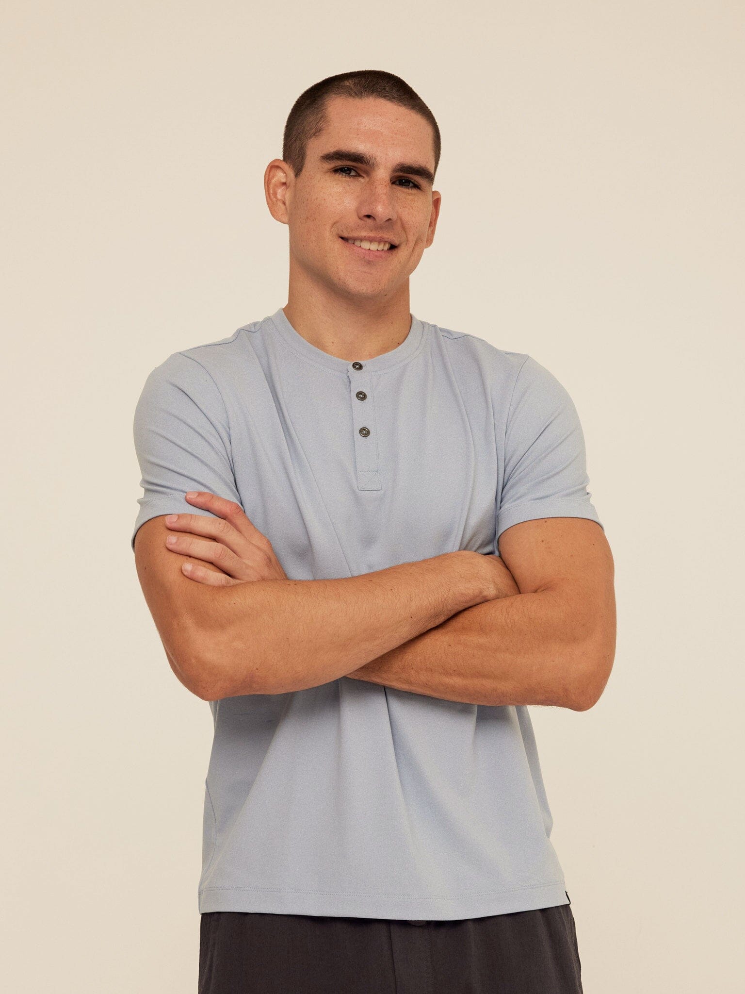 Luxe Jersey Short Sleeve Henley Shirt for Men and Women