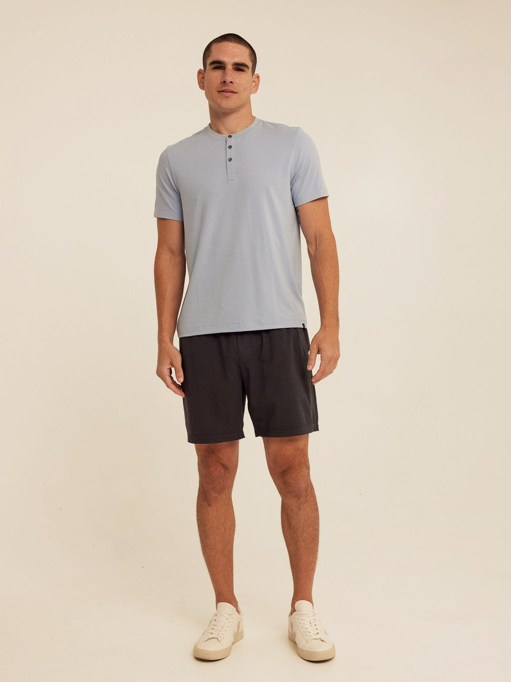 Luxe Jersey Short Sleeve Henley Shirt for Men and Women