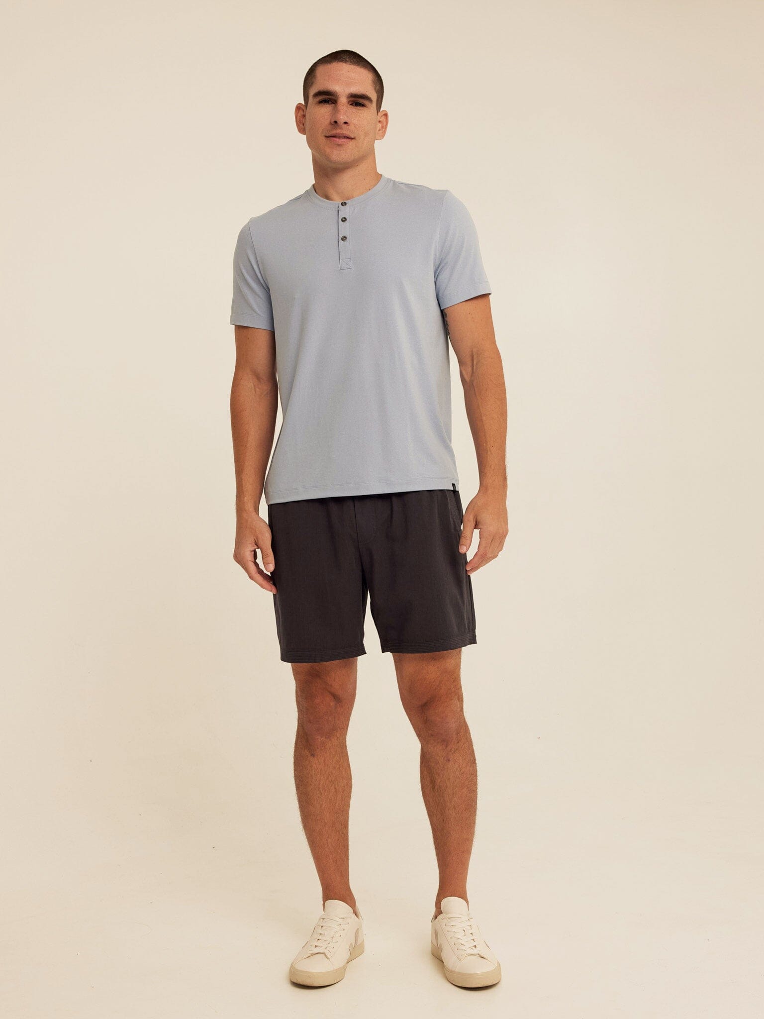 Luxe Jersey Short Sleeve Henley Shirt for Men and Women