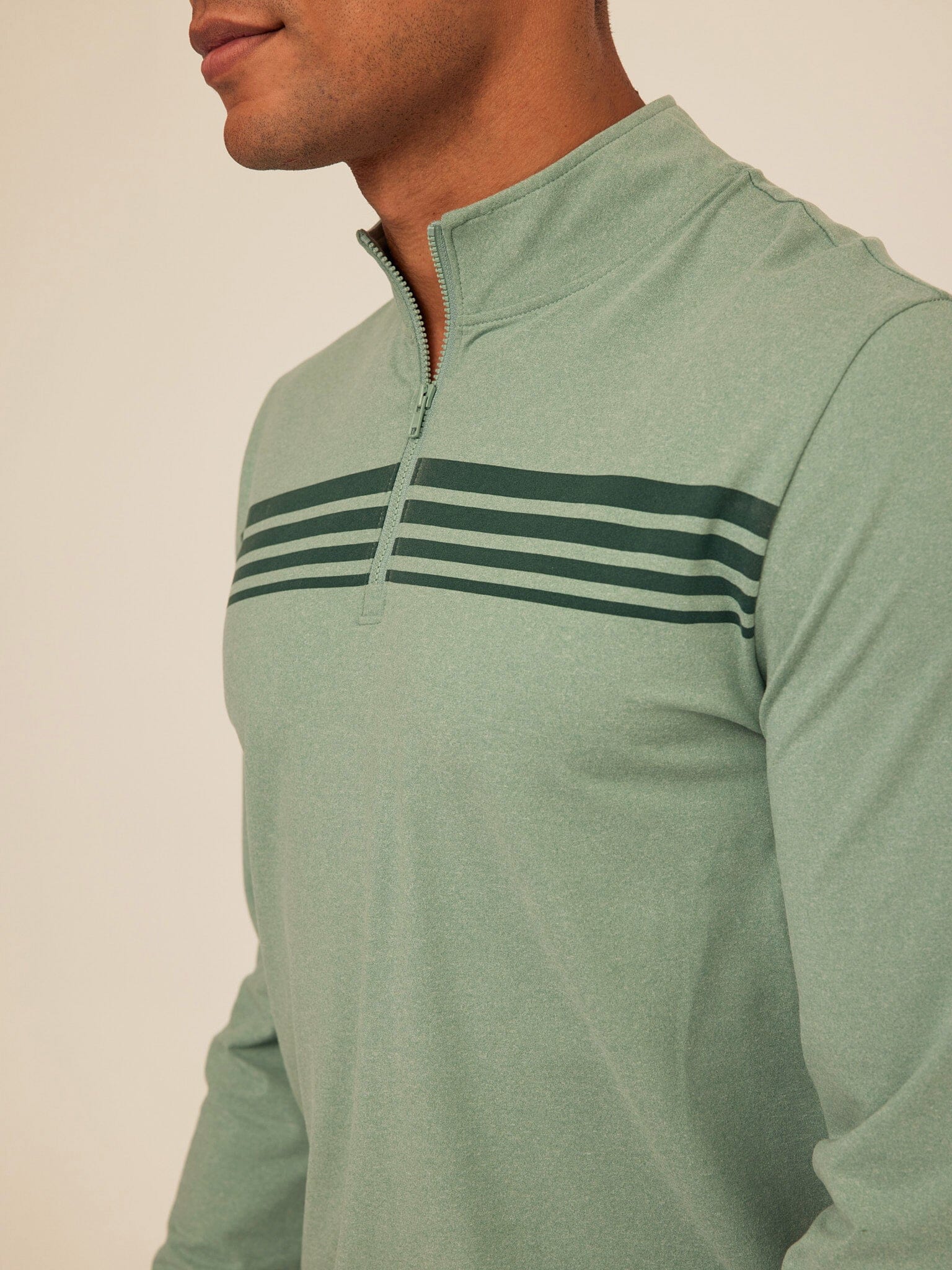 Kace Luxe Jersey Stripe Quarter Zip