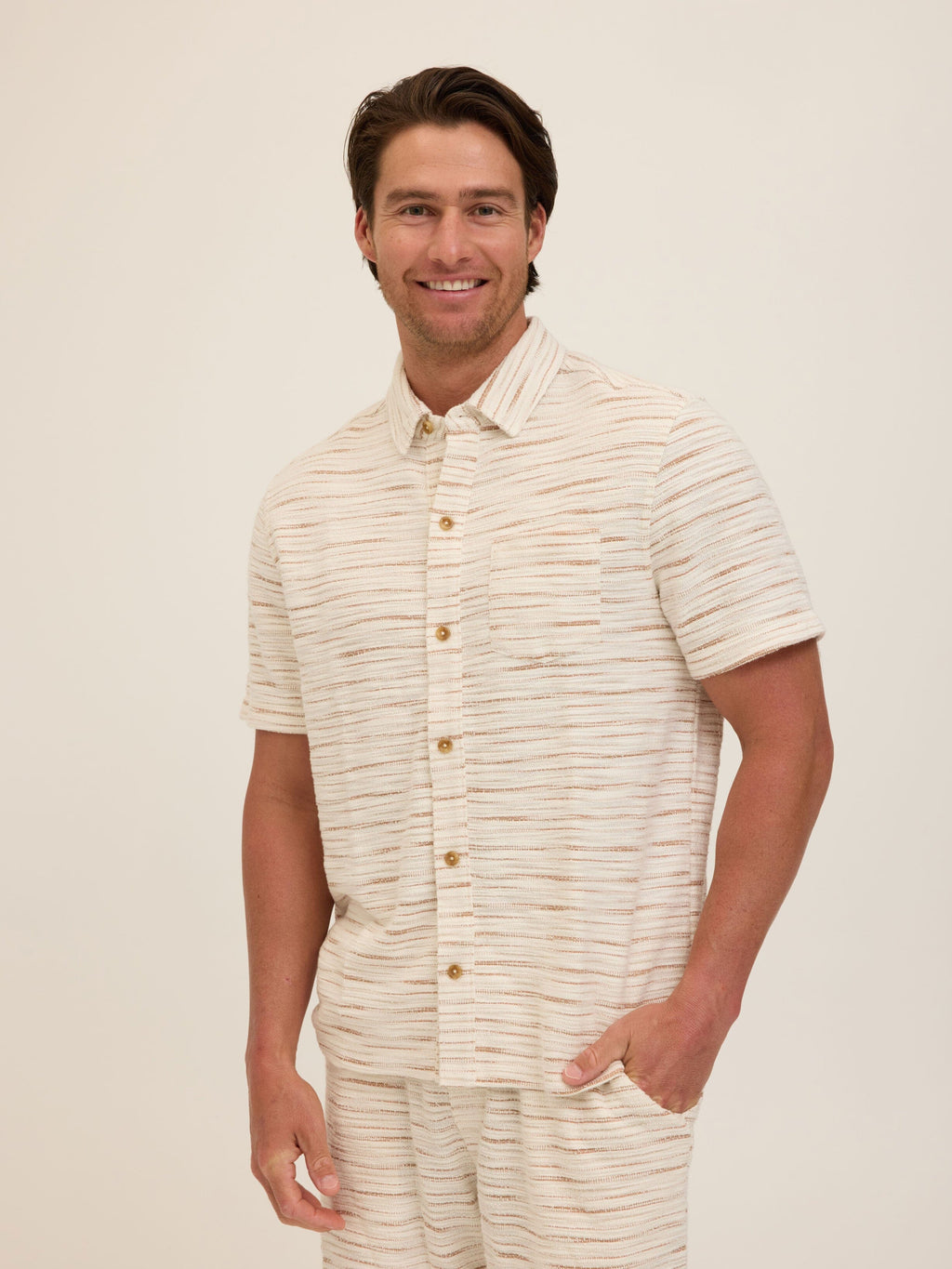 Paxton Shoreline Terry Button-Down Pocket Shirt