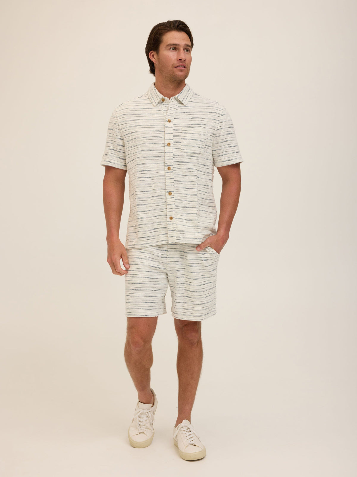 Paxton Shoreline Terry Button-Down Pocket Shirt