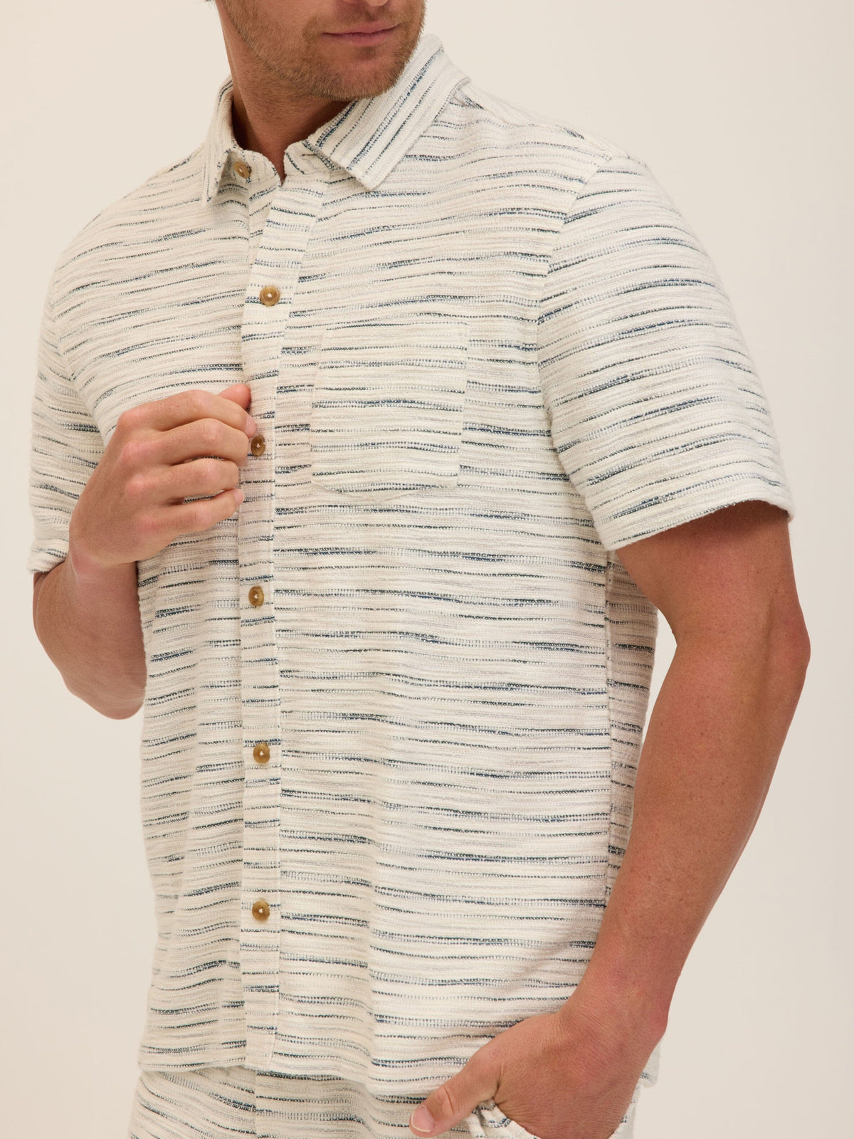 Paxton Shoreline Terry Button-Down Pocket Shirt