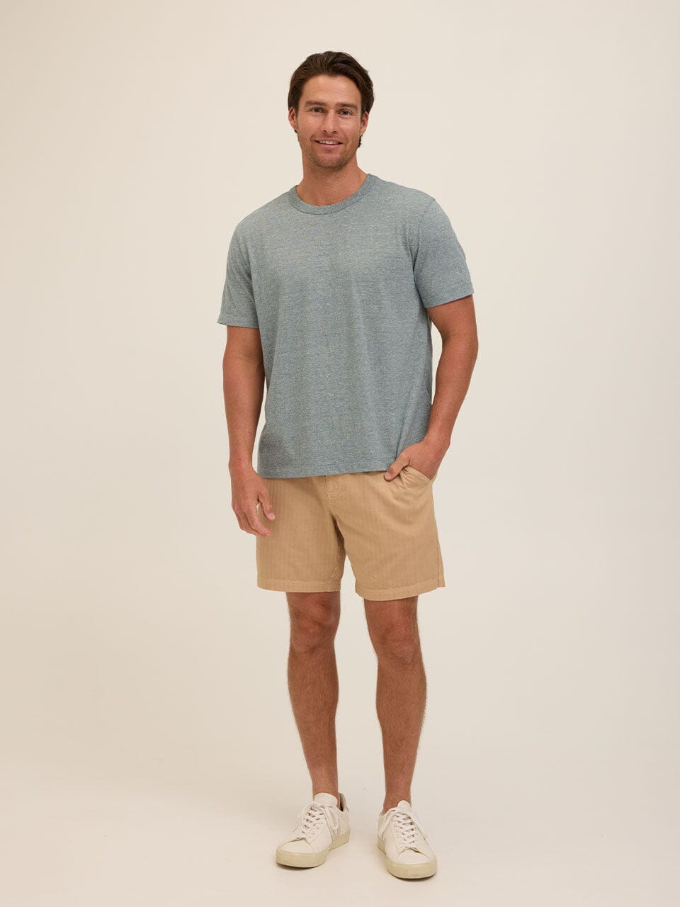 Johnny Light Fleck Jersey Relaxed Crew Tee