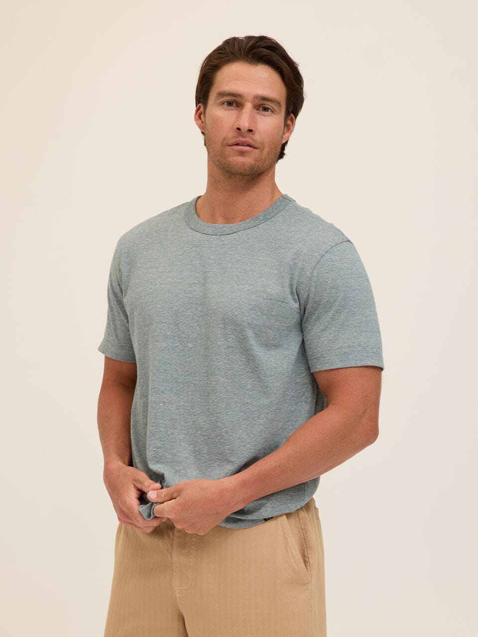 Johnny Light Fleck Jersey Relaxed Crew Tee