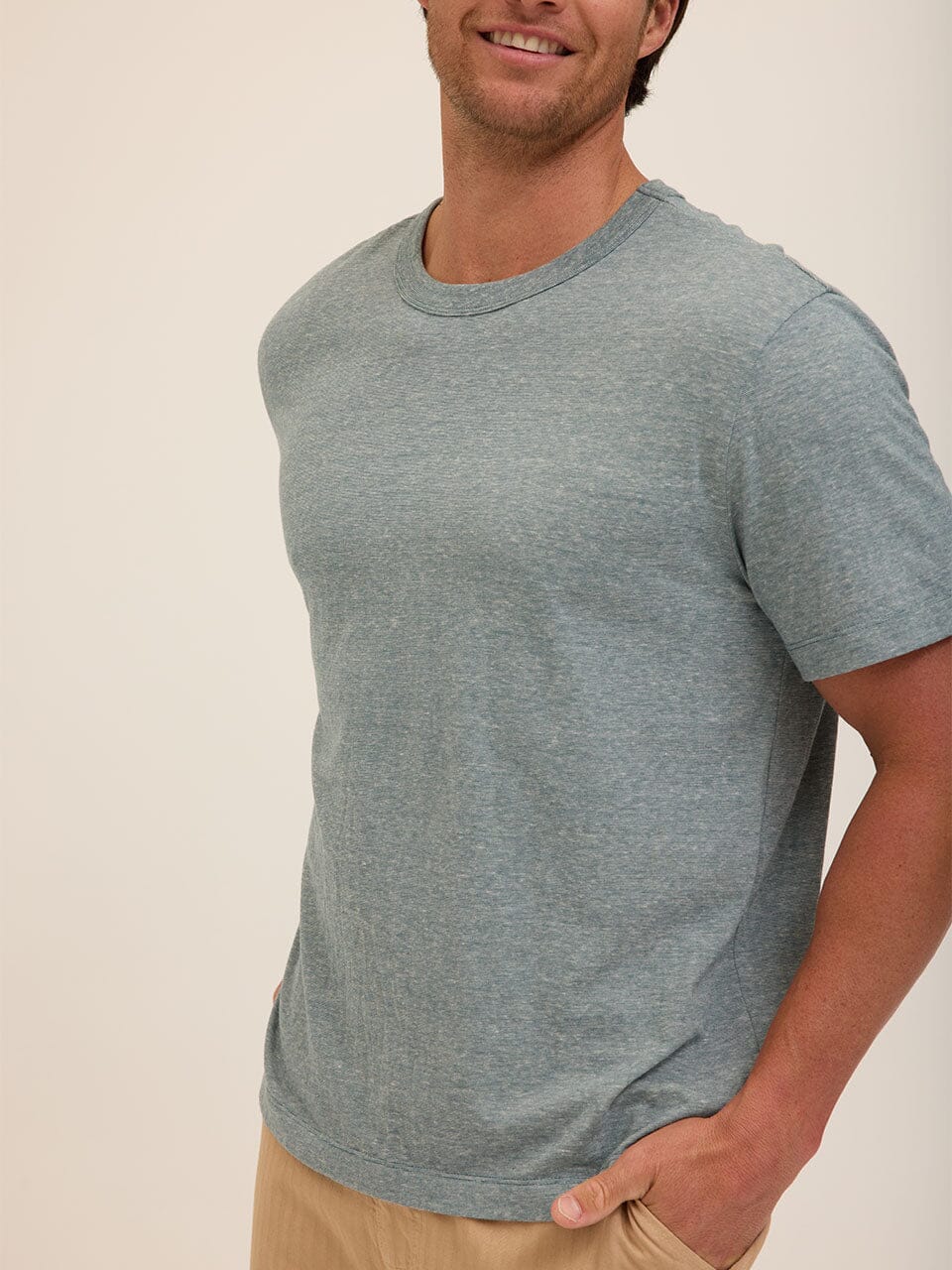 Johnny Light Fleck Jersey Relaxed Crew Tee