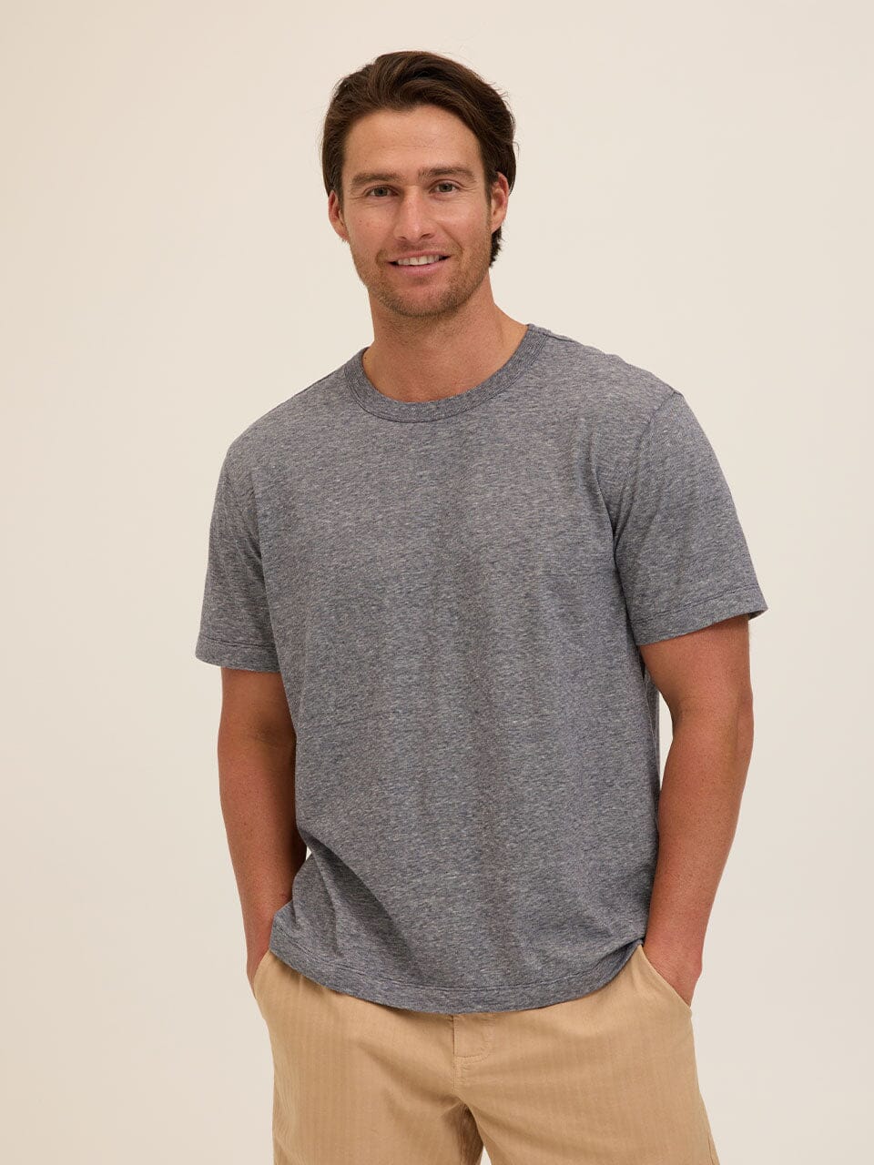 Johnny Light Fleck Jersey Relaxed Crew Tee