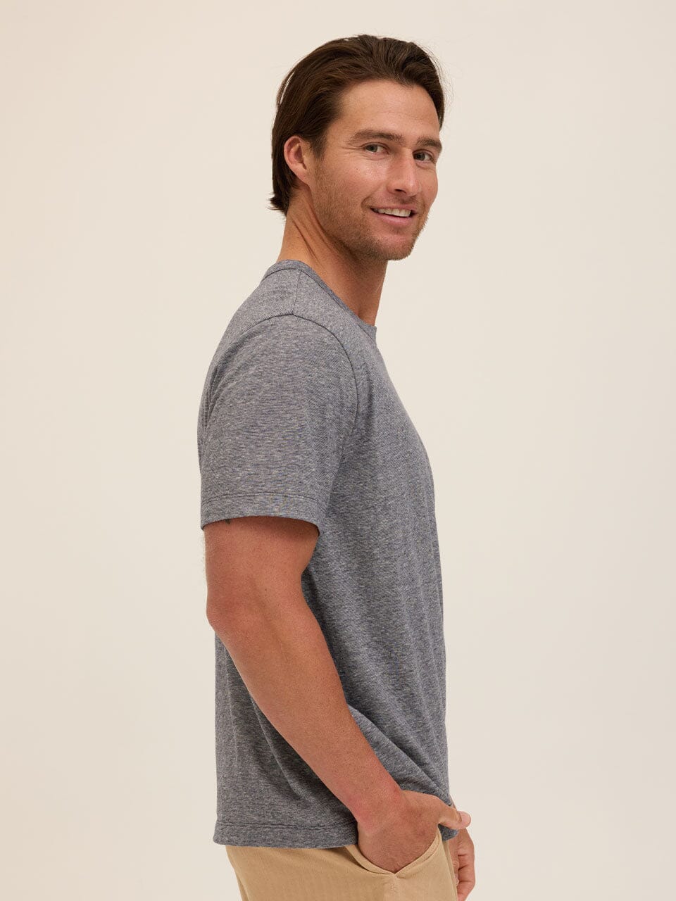 Johnny Light Fleck Jersey Relaxed Crew Tee