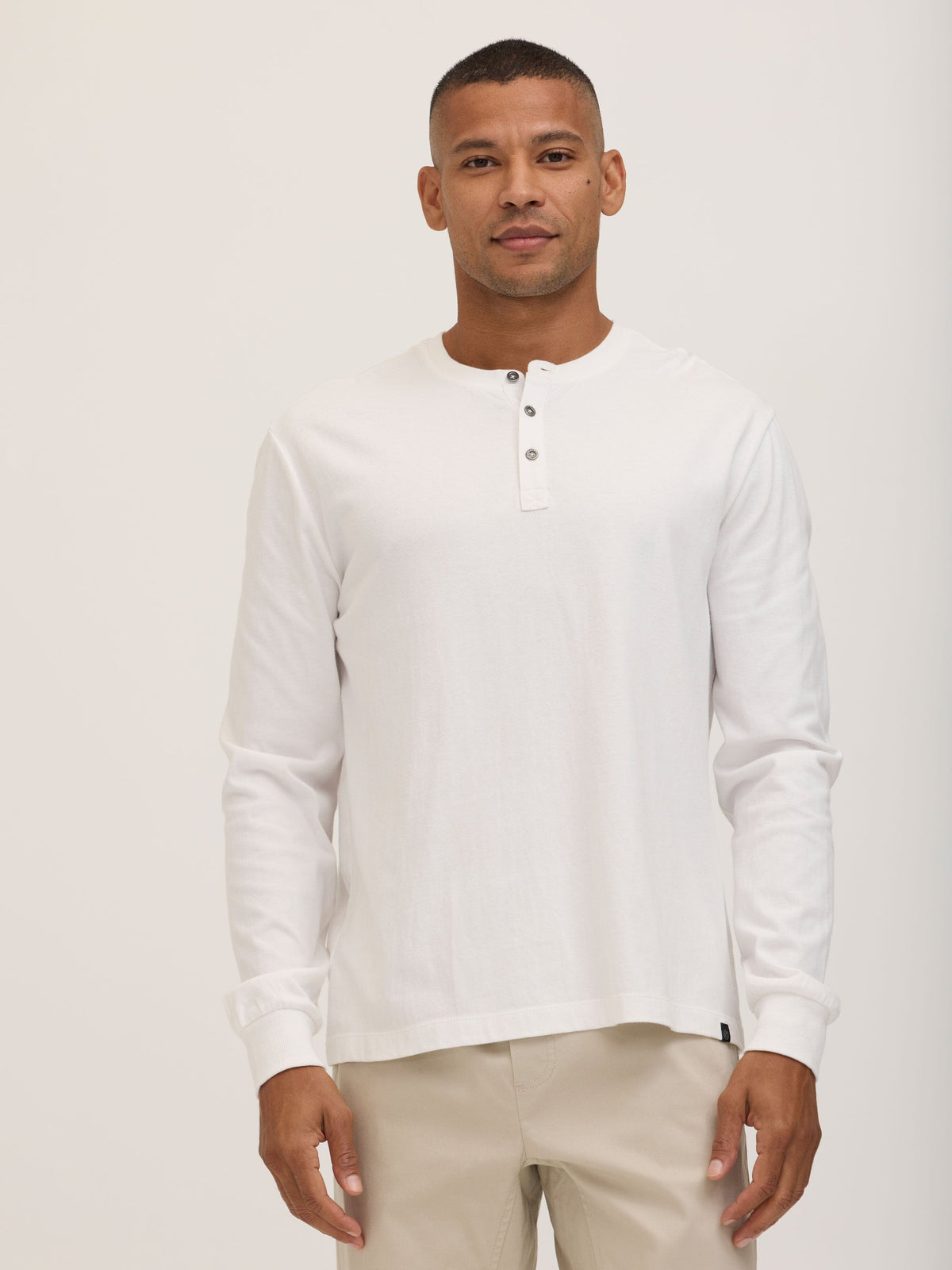 Doug Essential Jersey Long Sleeve 3-Button Henley