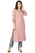 Rose gold maslin kurta set with an organza dupatta