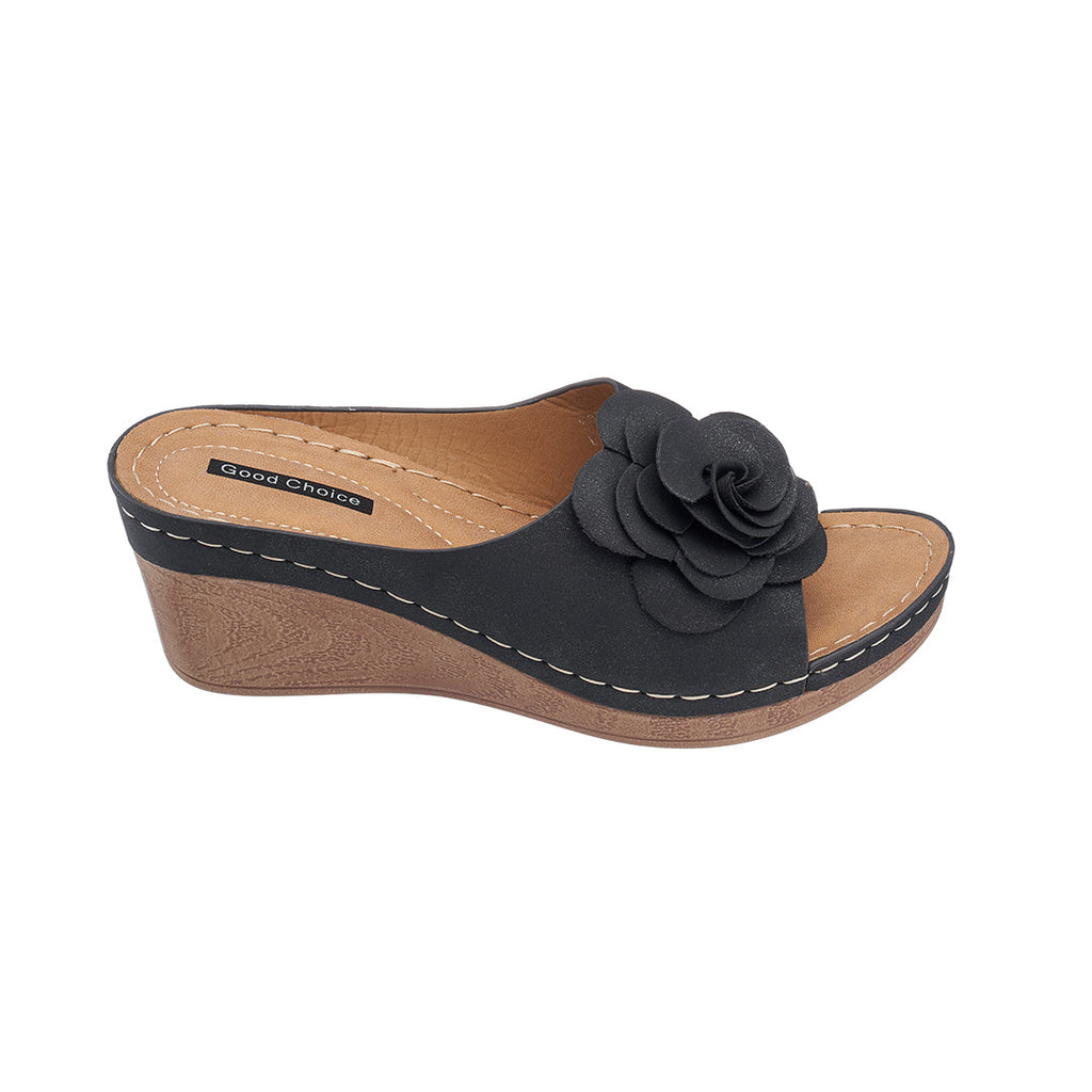 Women's Tokyo Black Wedge Sandals - Versatile Elevated Footwear